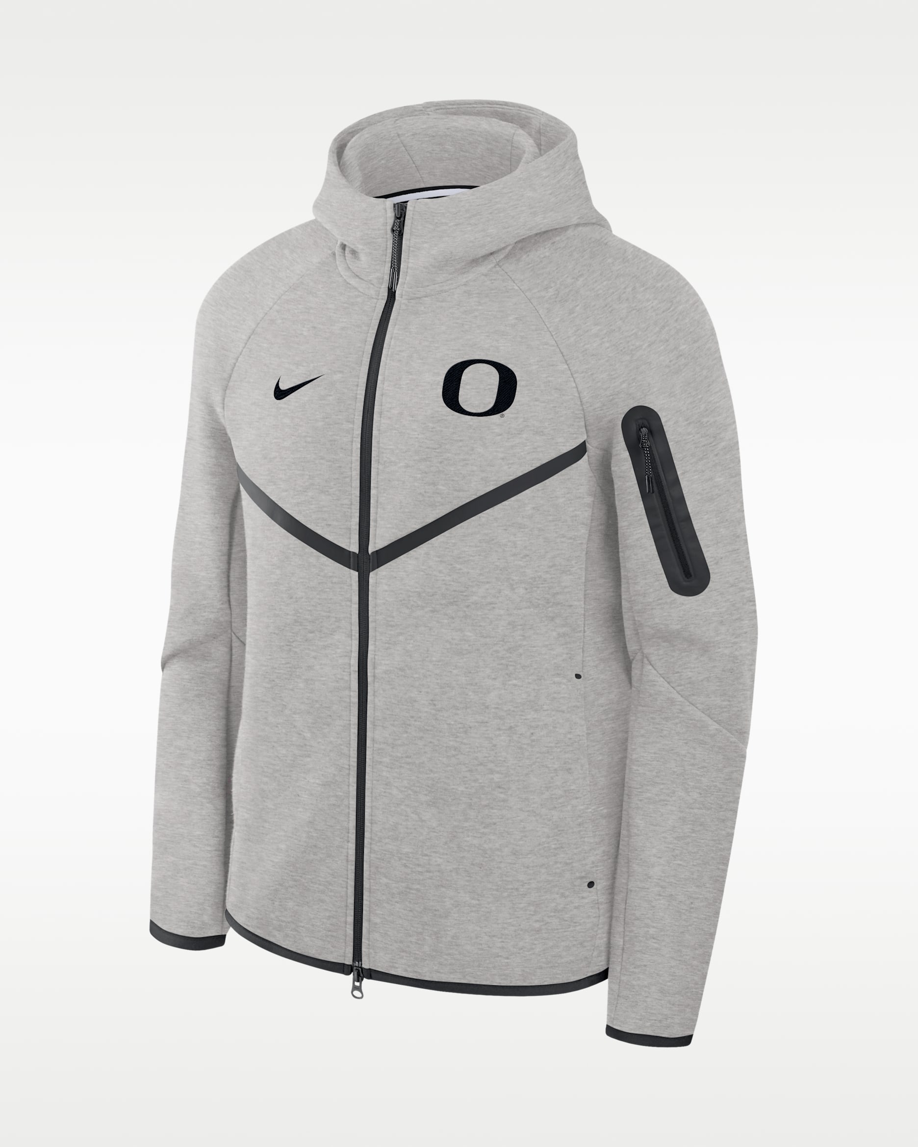 Chamarra universitaria Nike con gorro de cierre completo para hombre Oregon Tech Fleece - Gris