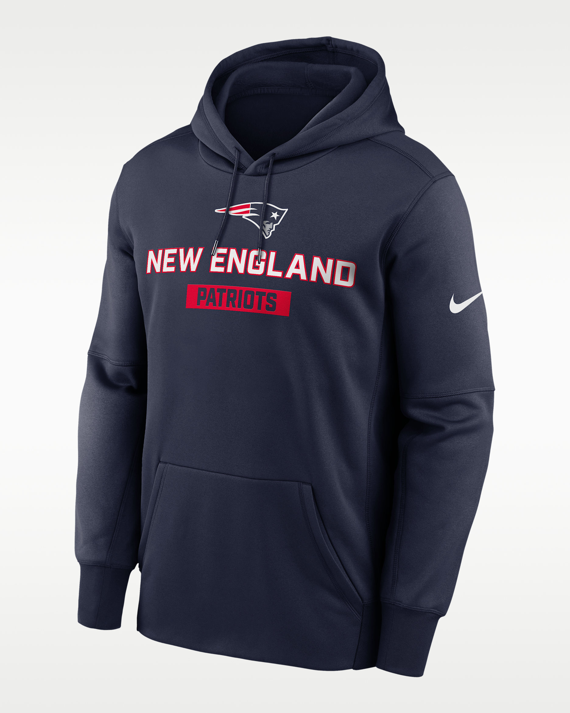 Sudadera con gorro sin cierre Nike Therma de la NFL para hombre New England Patriots Toss Sweep - Azul marino