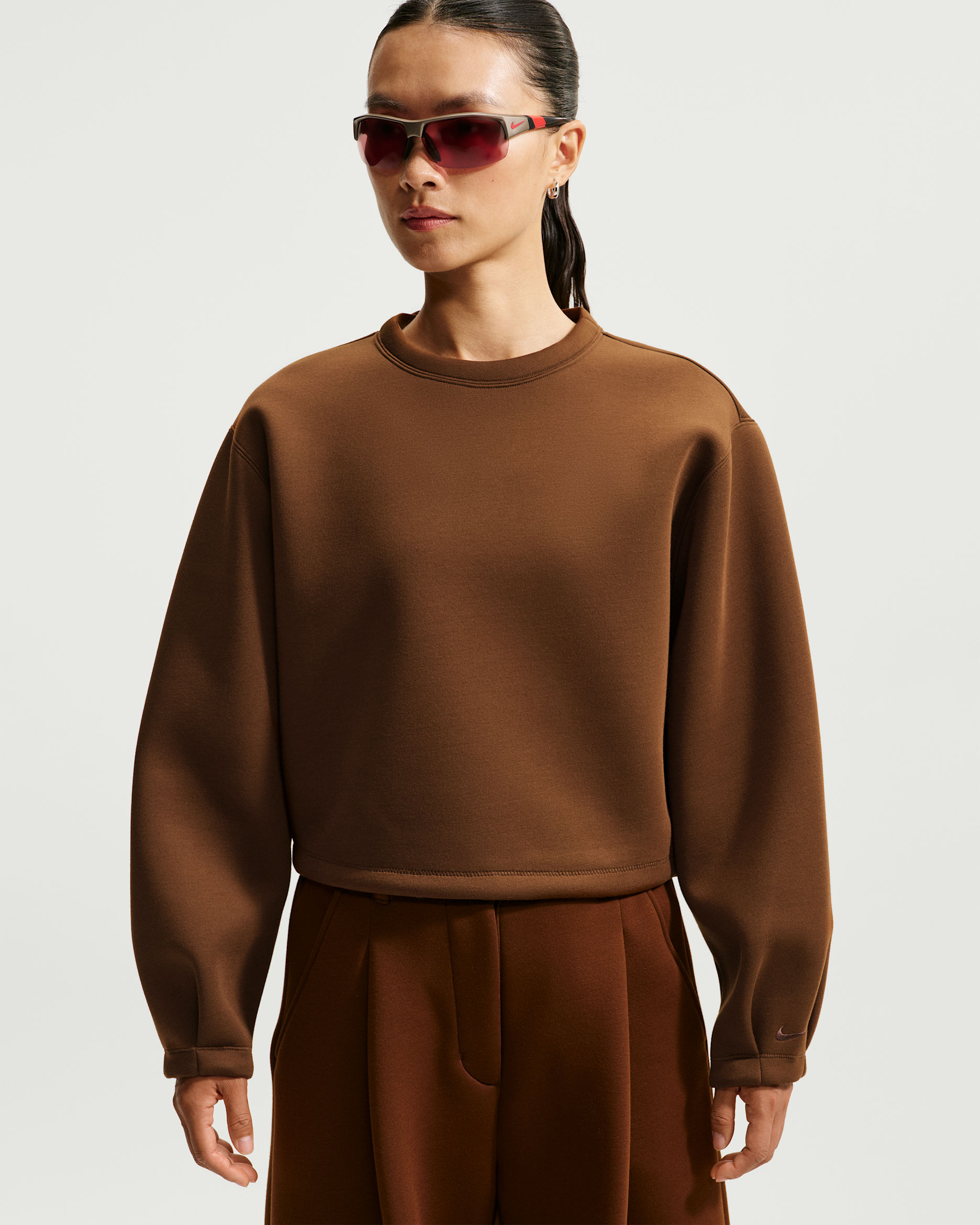 Nike Article Fleece Women's Oversized Long-Sleeve Top - Cacao Wow/Cacao Wow