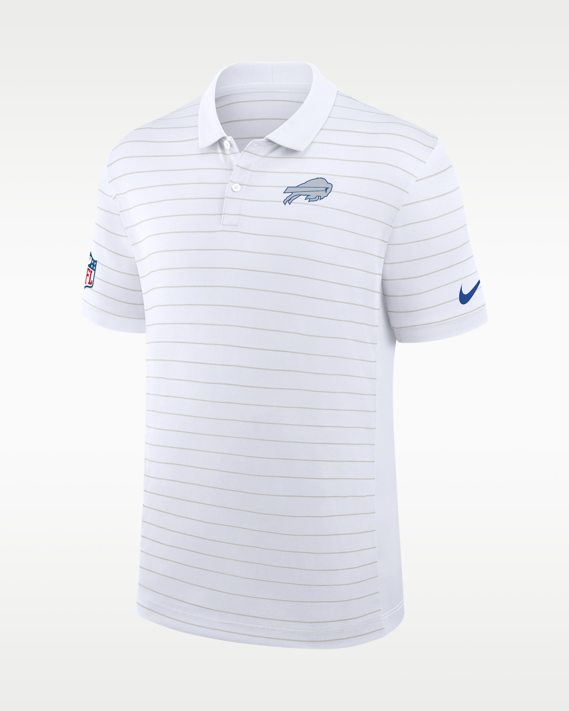 Buffalo Bills Rivalries Collection Sideline Victory Striped Men's Nike Dri-FIT NFL Polo - White