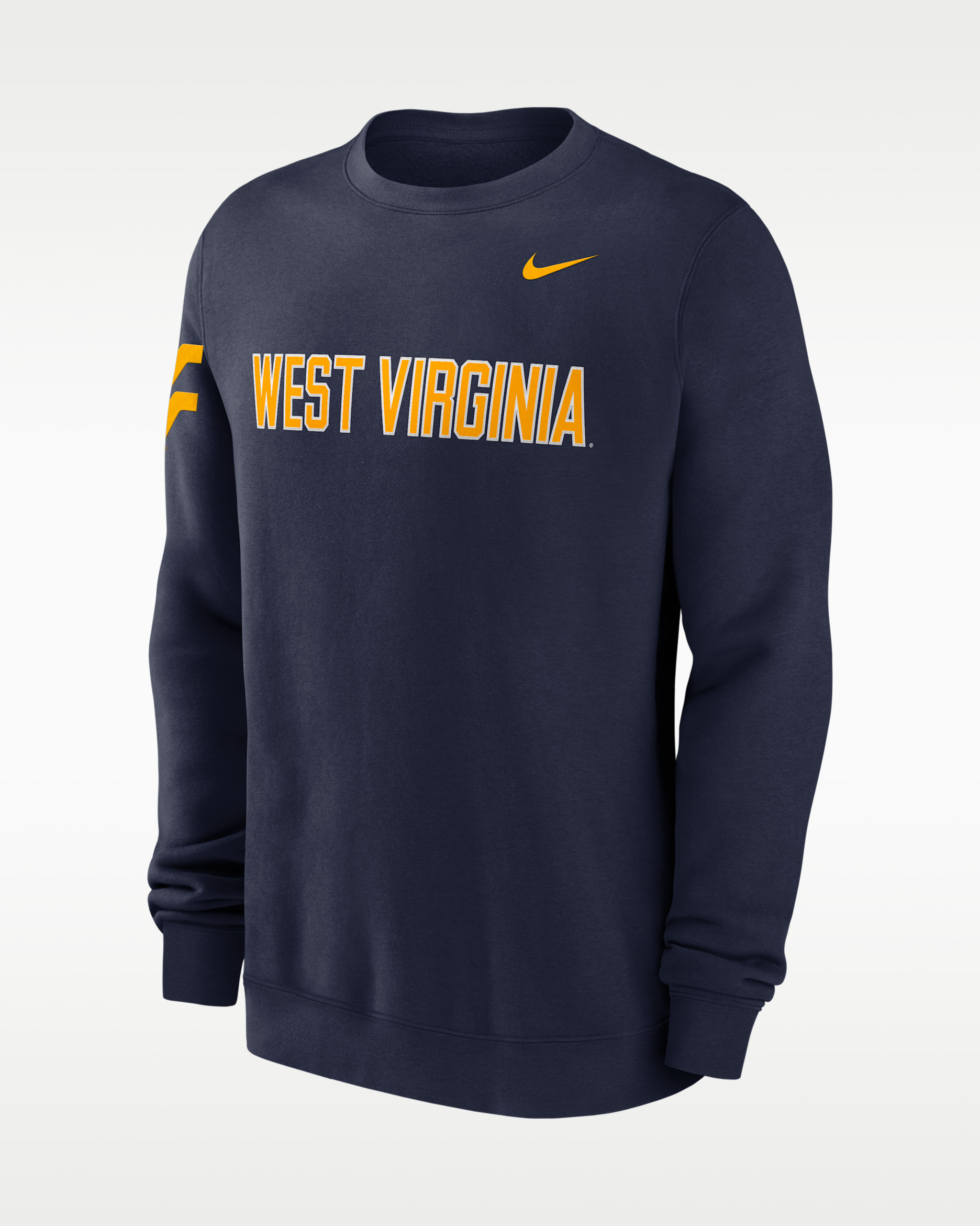 West Virginia Sideline Club Men's Nike College Pullover Crew - College Navy