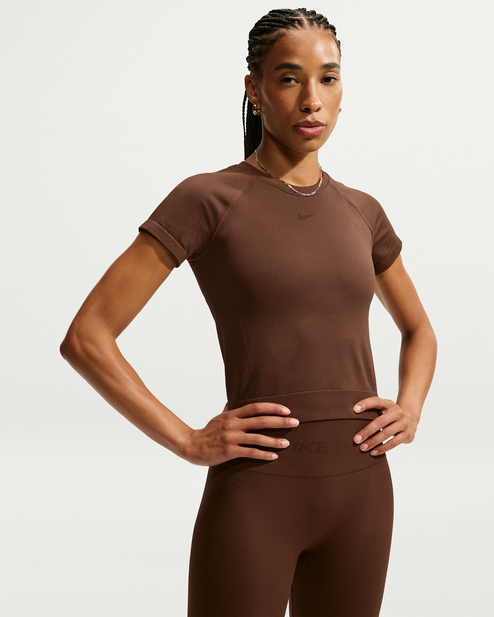 Nike Pro Seamless Women's Dri-FIT T-Shirt - Cacao Wow