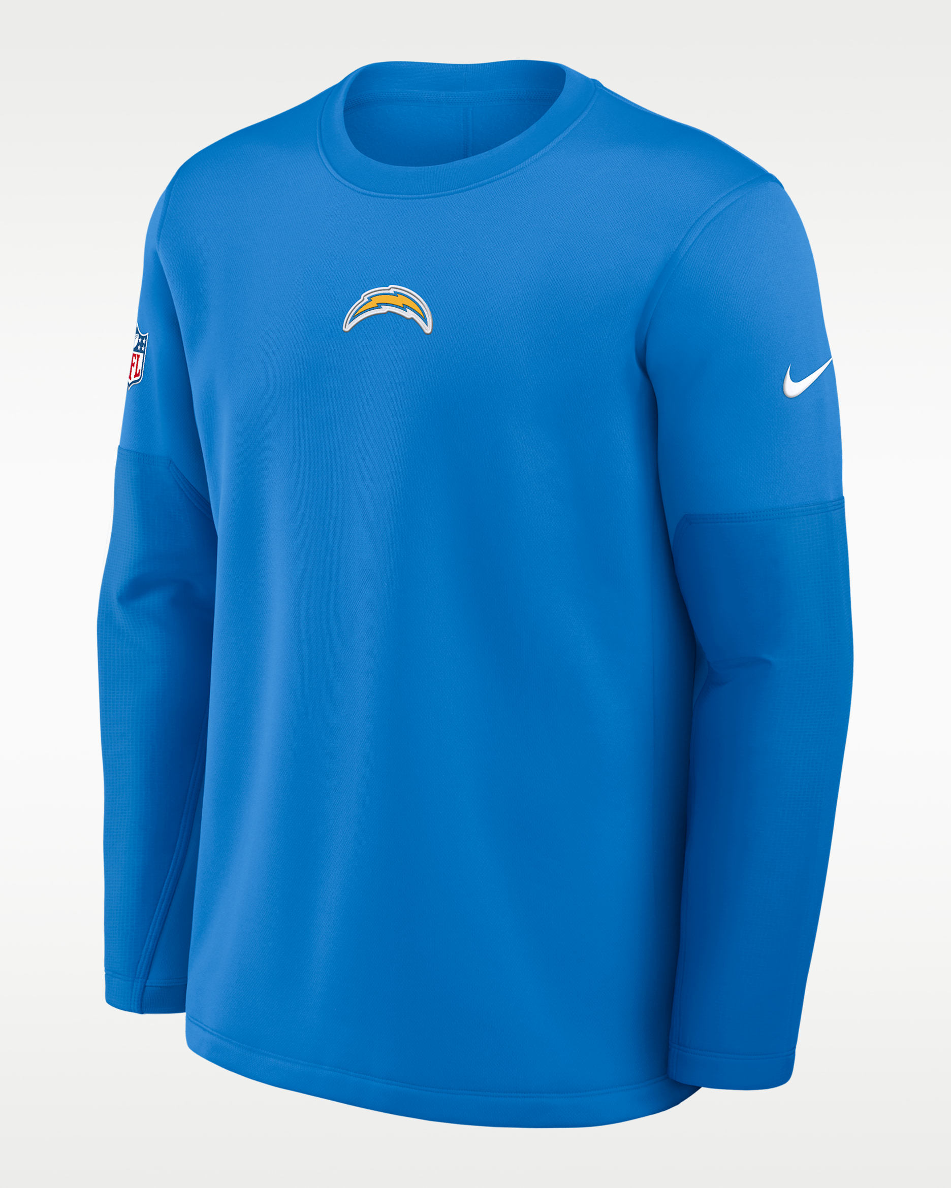 Los Angeles Chargers Scripted To Win Sideline Coach Men's Nike Therma-FIT NFL Long-Sleeve T-Shirt - Light Blue