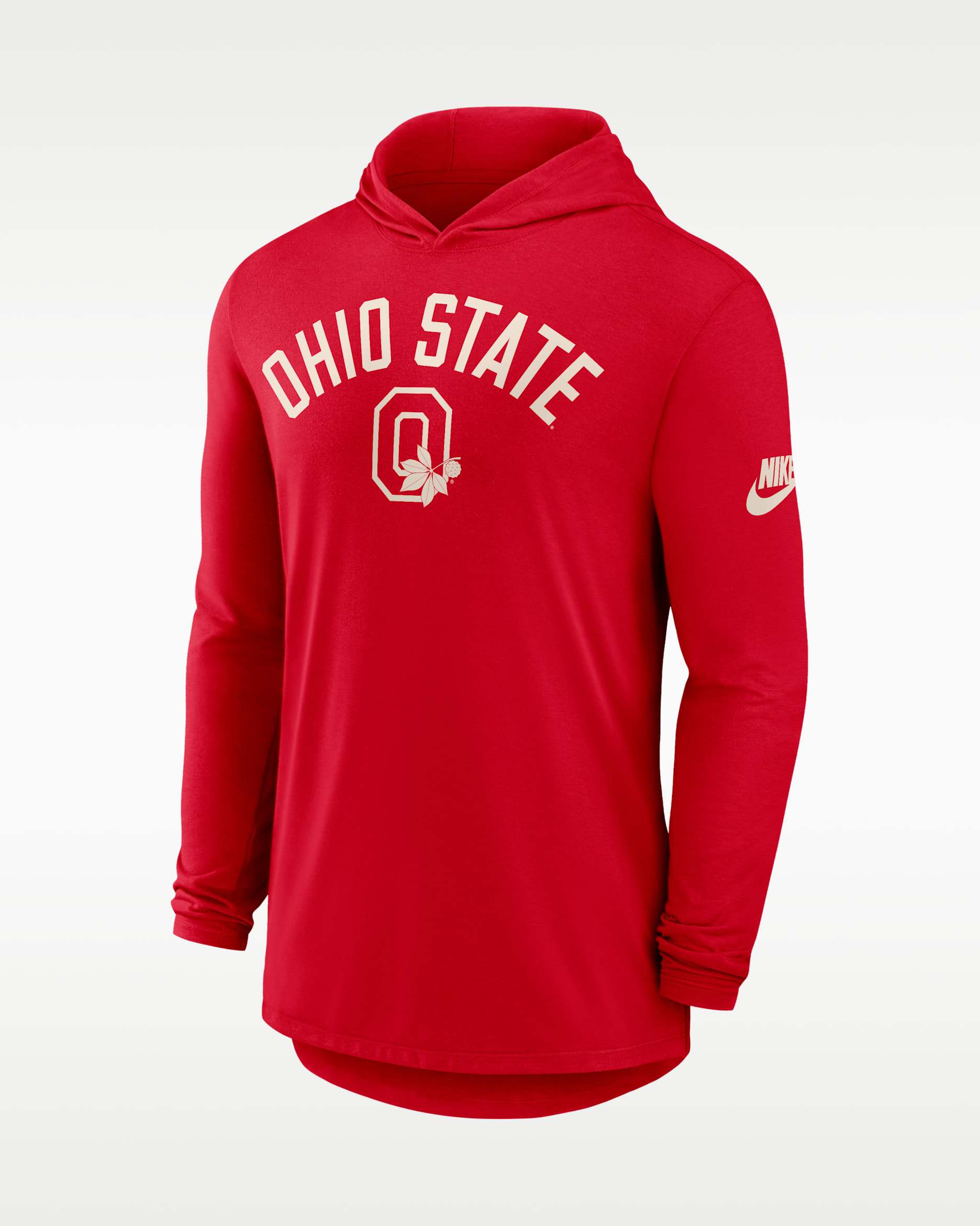 Playera con gorro de manga larga universitaria Nike Dri-FIT para hombre Ohio State Legacy Arch - Escarlata