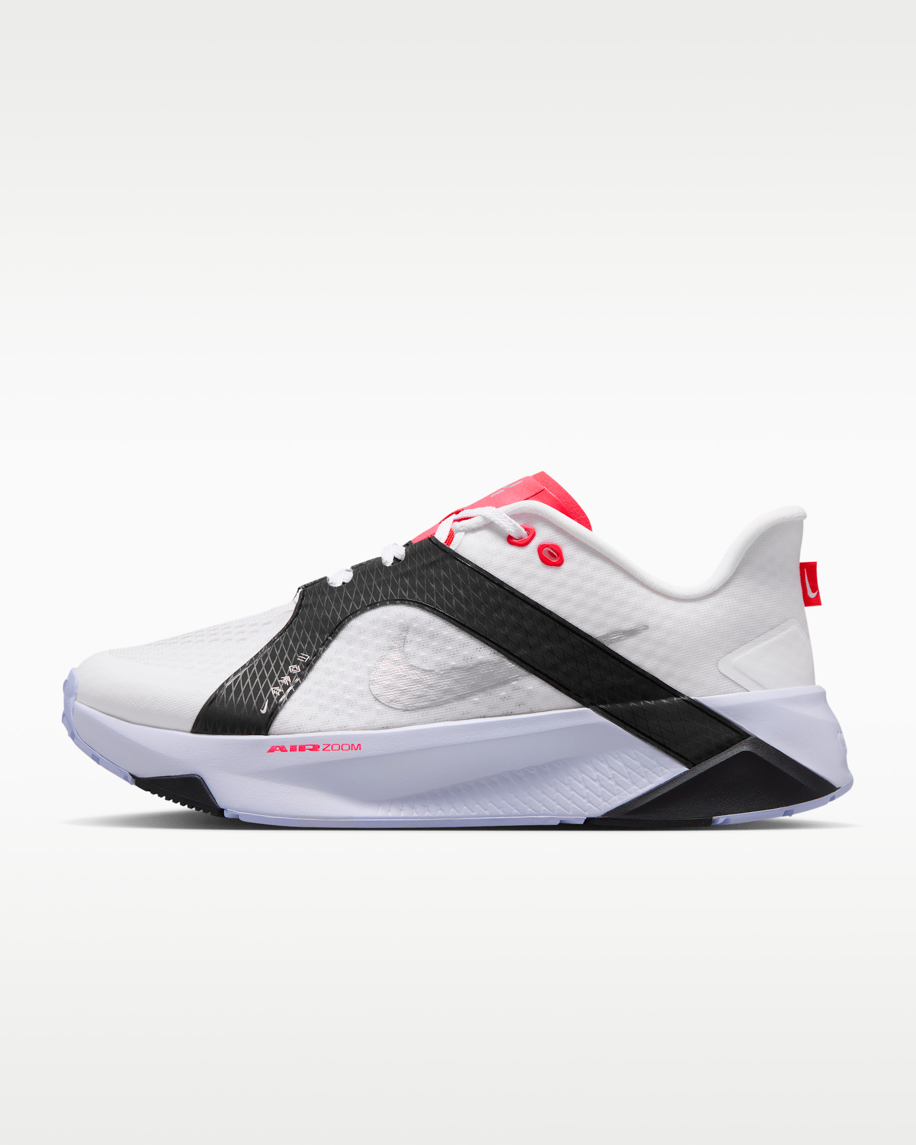 Nike Hybrid RN-træningssko til mænd - hvid/sort/Laser Crimson/Metallic Silver
