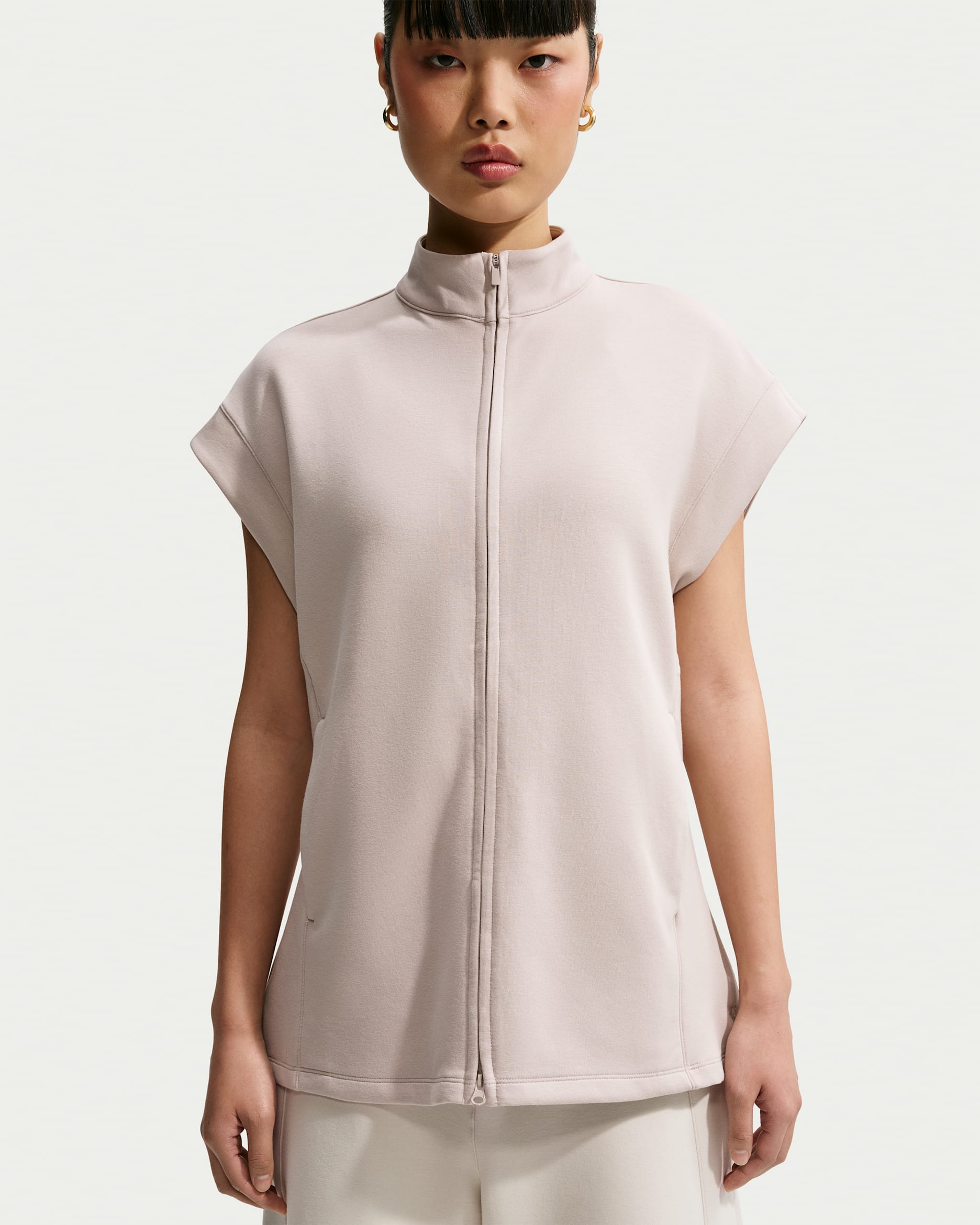 Nike 24.7 ImpossiblySoft Women's Dri-FIT Full-Zip Tunic - Cream II/College Grey