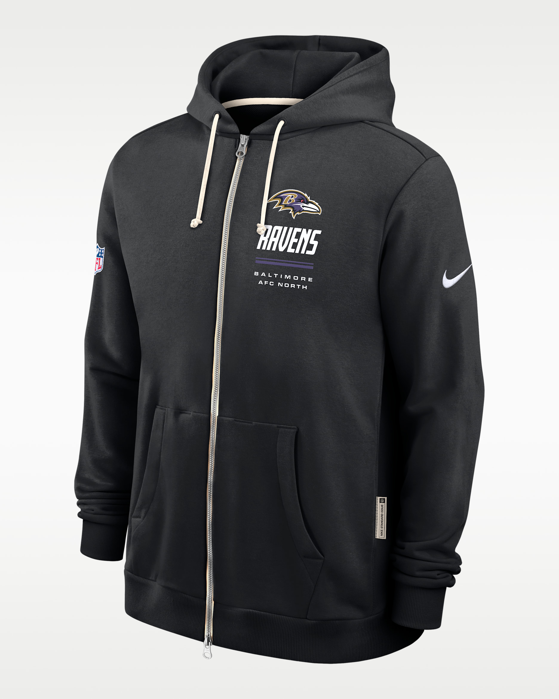 Baltimore Ravens Sideline Standard Issue Men's Nike Dri-FIT NFL Full-Zip Hoodie - Black