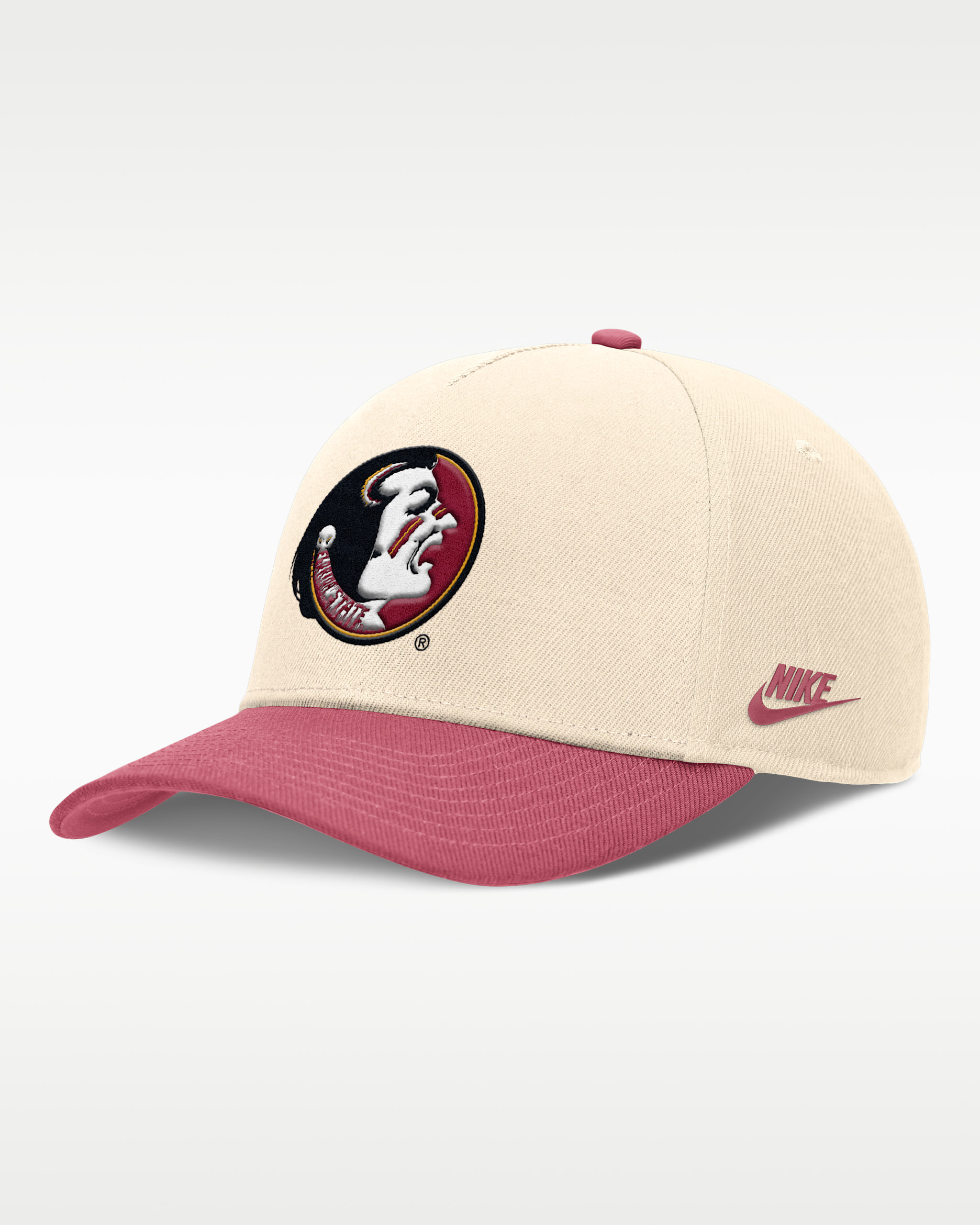 Gorra universitaria ajustable Nike Dri-FIT para hombre Florida State Primetime Rise Academic - Natural