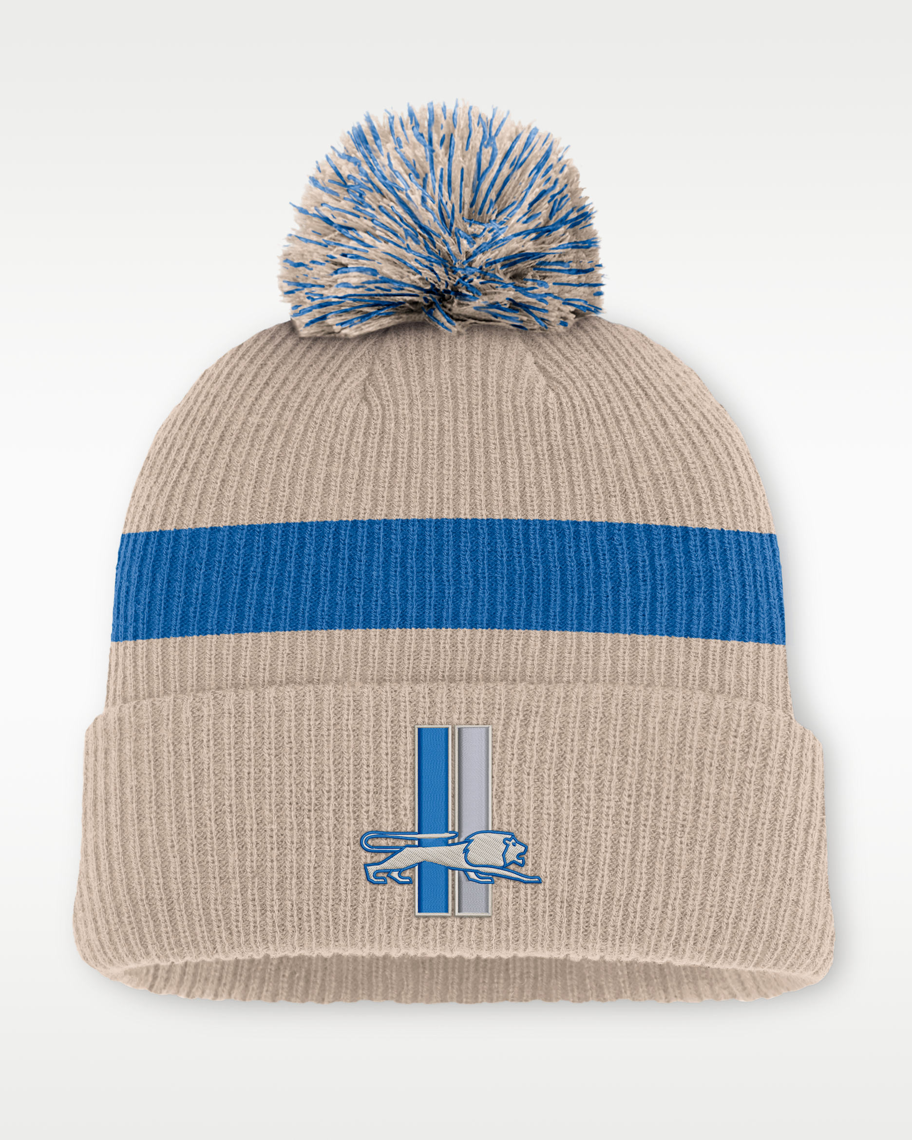 Detroit Lions Rewind Peak Men's Nike NFL Cuffed Pom Beanie - Sand