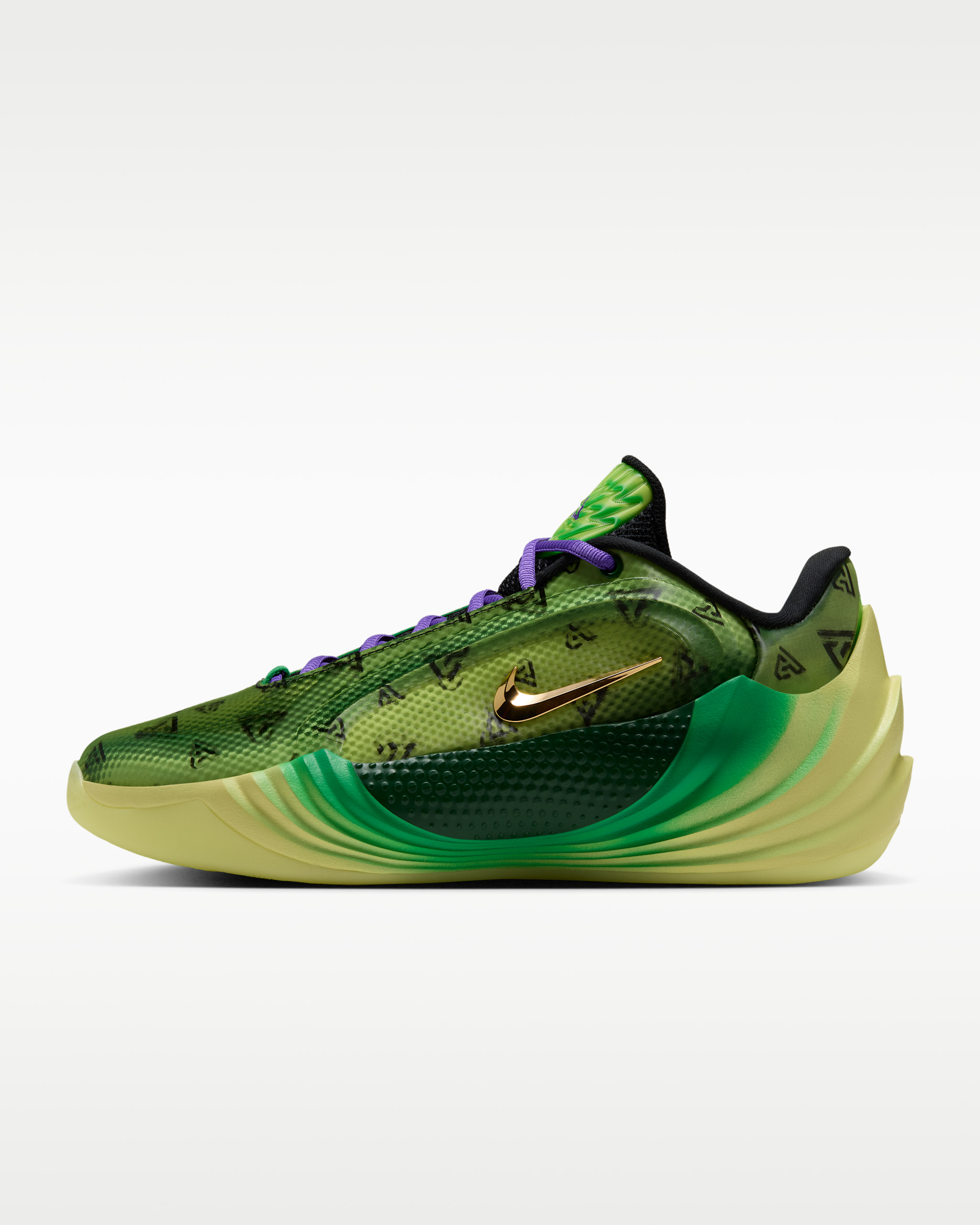 Tenis de básquetbol Giannis Freak 8 "Trick Question" - Verde desfiladero/Hiperuva/Verde suerte/Oro metalizado
