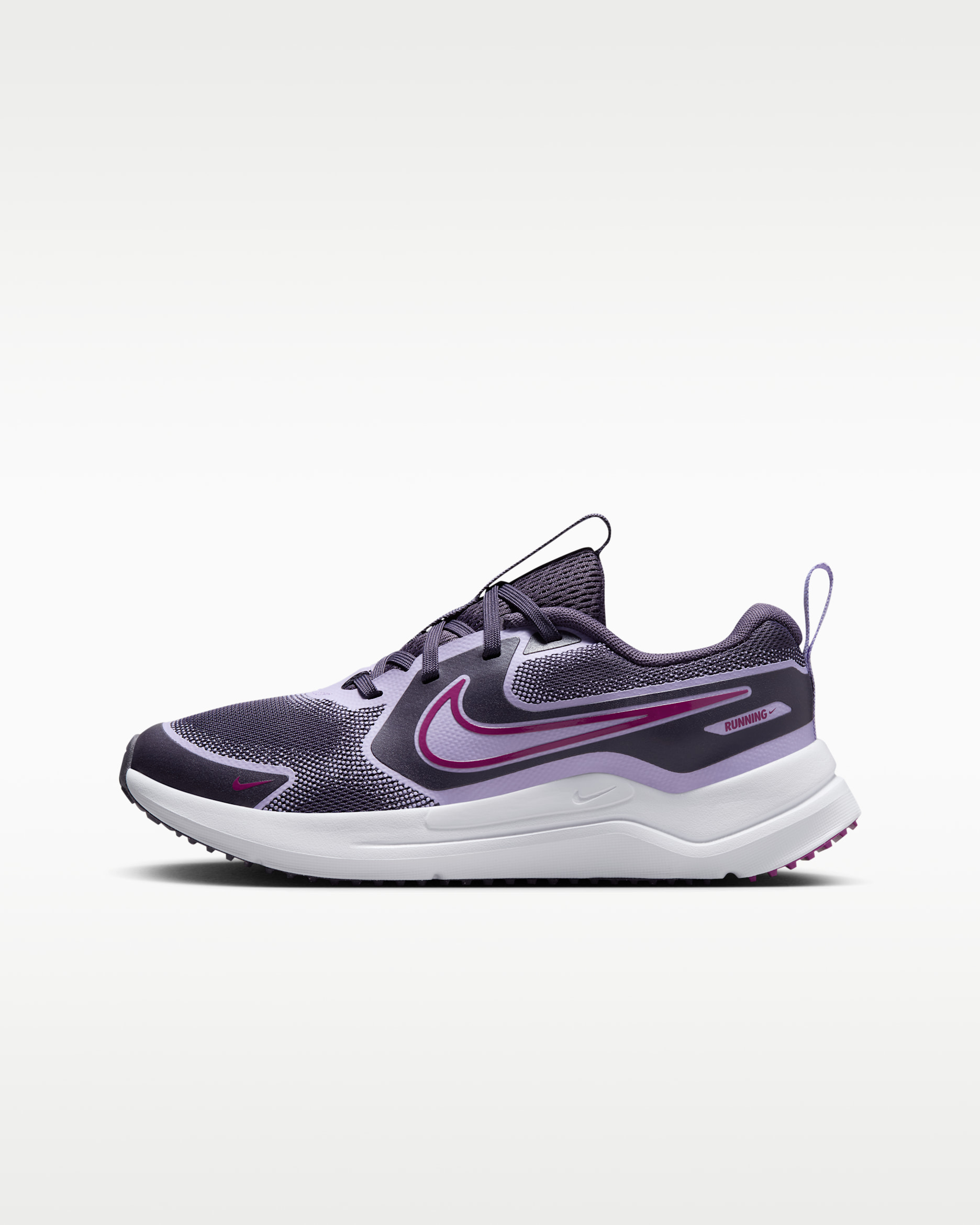 Tenis de correr en pavimento para niños grandes Nike Cosmic Runner - Pasa oscuro/Hortensias/Blanco/Fucsia cálido