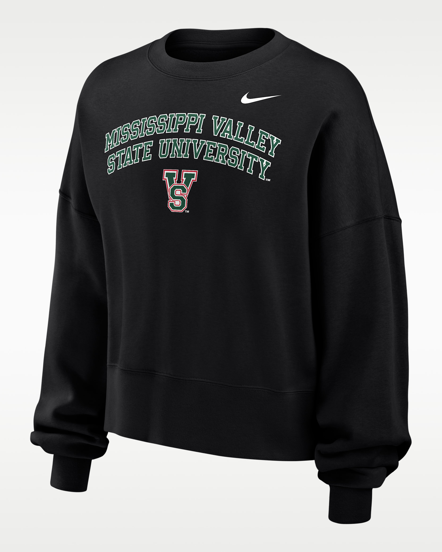 Nike College (Mississippi Valley State University) Women's Phoenix Fleece Crewneck Sweatshirt - Black