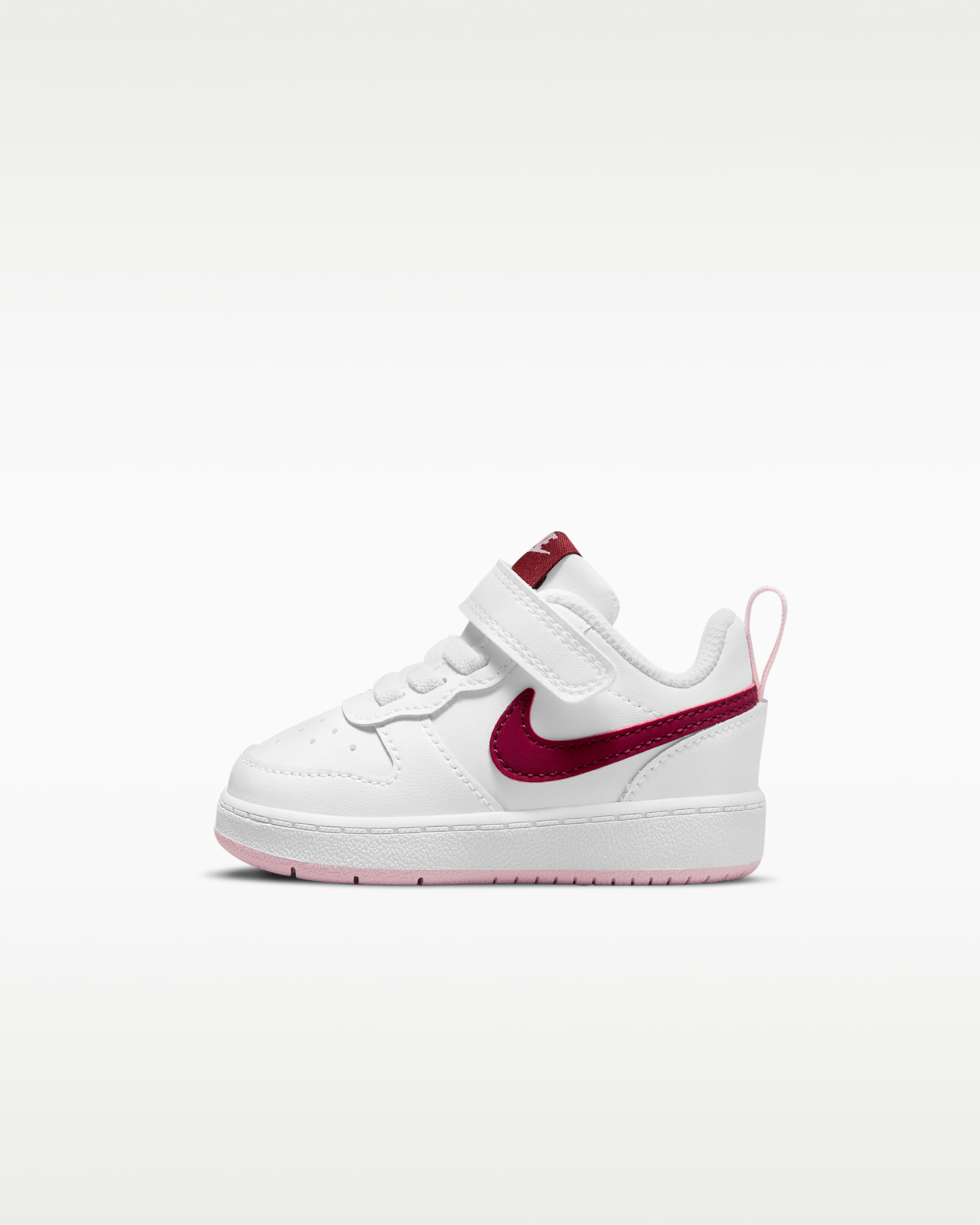 Nike Court Borough Low 2 Baby/Toddler Shoes - White/Dark Beetroot/Dark Beetroot