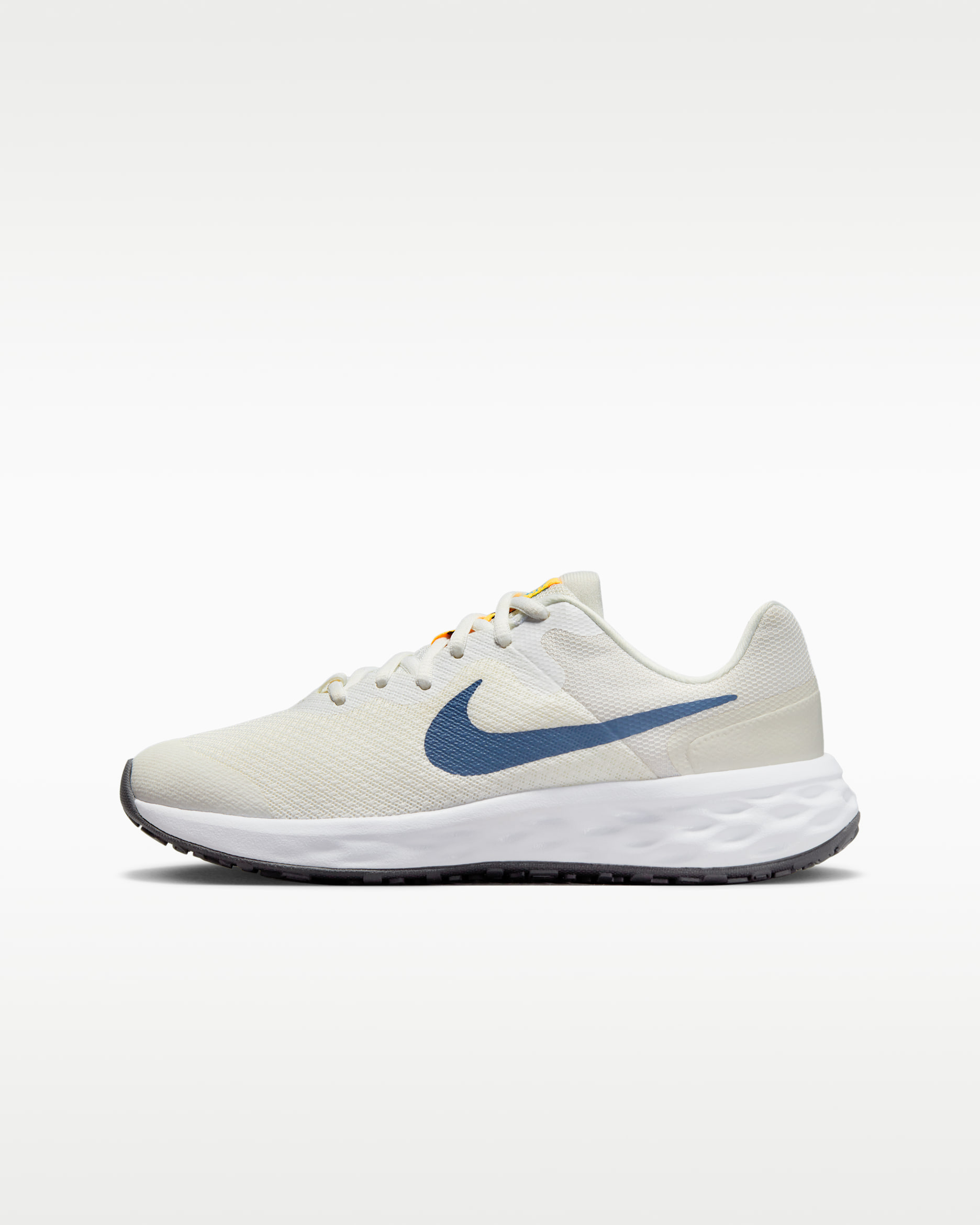 Nike Revolution 6 Big Kids' Road Running Shoes - Summit White/Light Bone/Blue Lightning/Diffused Blue