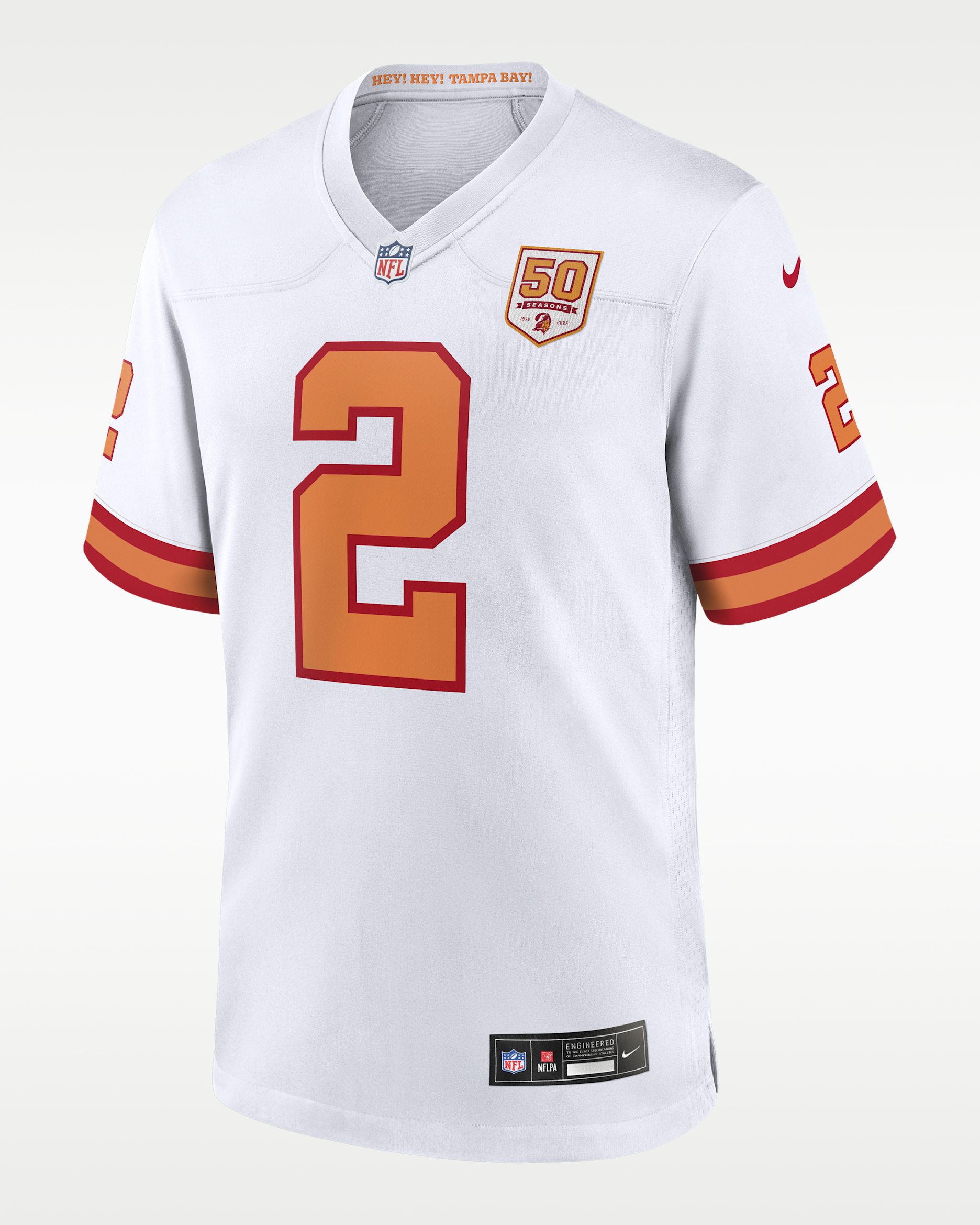 Jersey de juego Nike de la NFL para hombre de Emeka Egbuka de los Tampa Bay Buccaneers de la 50.ª temporada - Blanco
