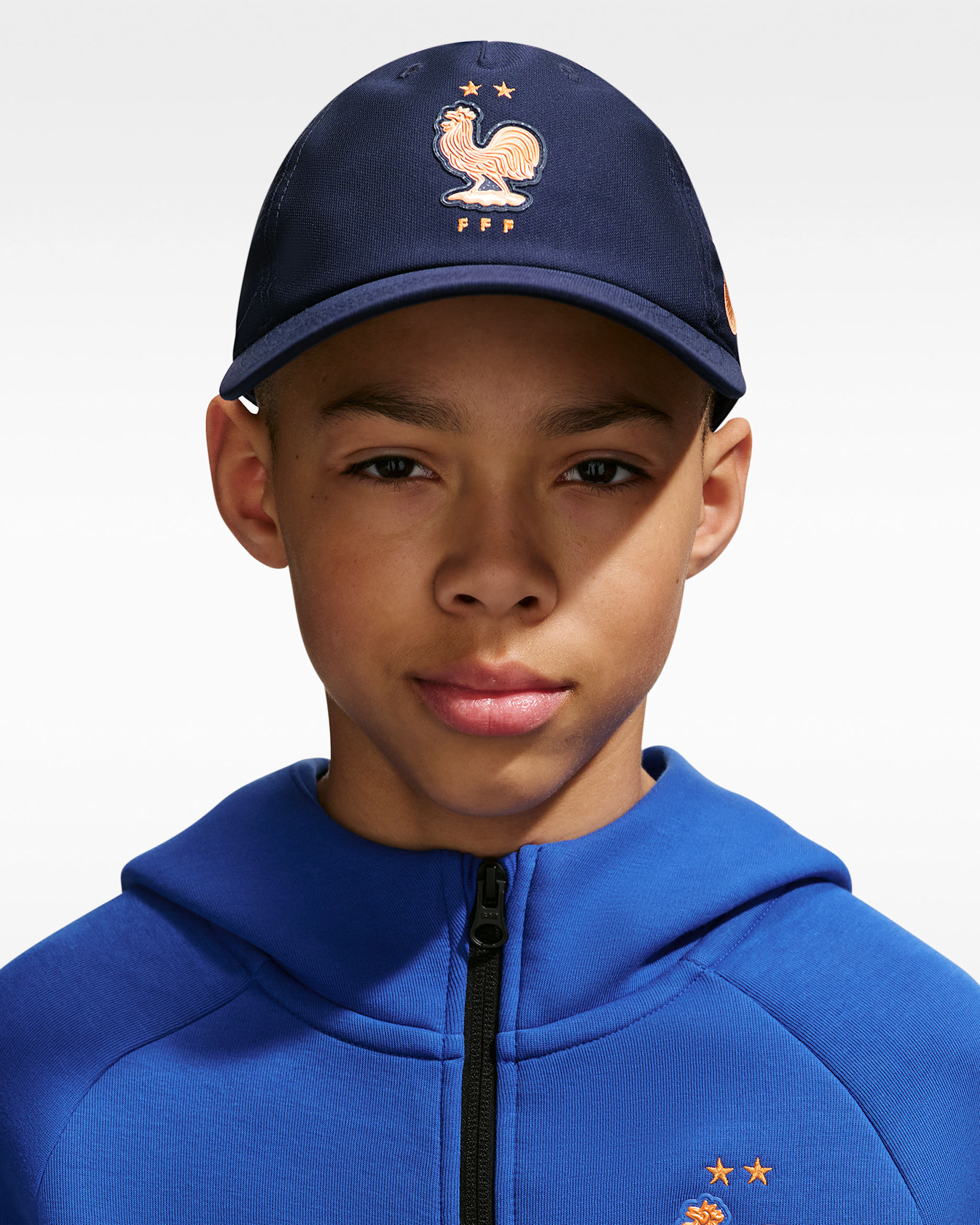 Jockey καπέλο Nike Club Poly 5P για παιδιά Γαλλία 2026/27 - Blackened Blue/Metallic Copper