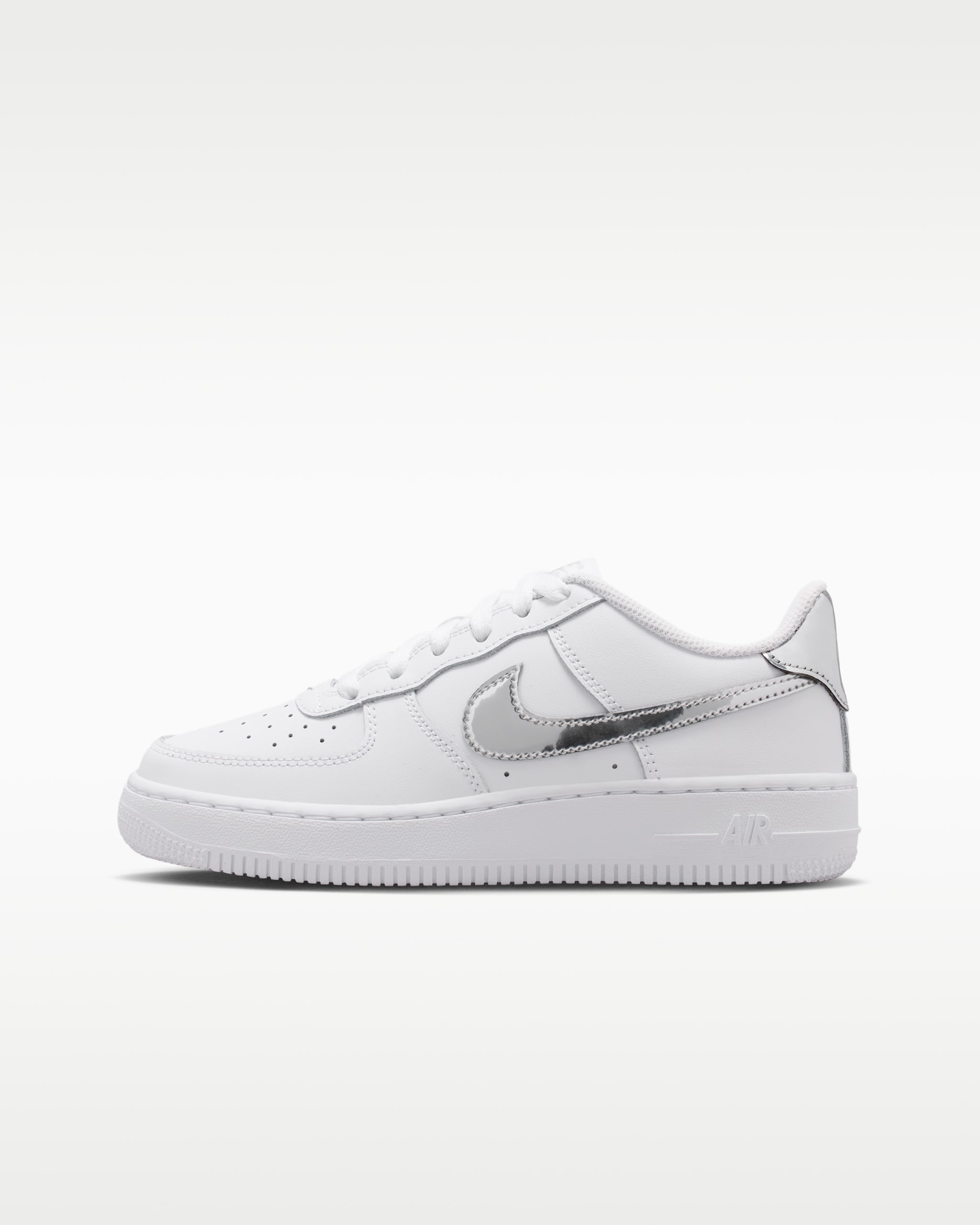 Nike Air Force 1 Schuh (ältere Kinder) - Weiß/Metallic Silver