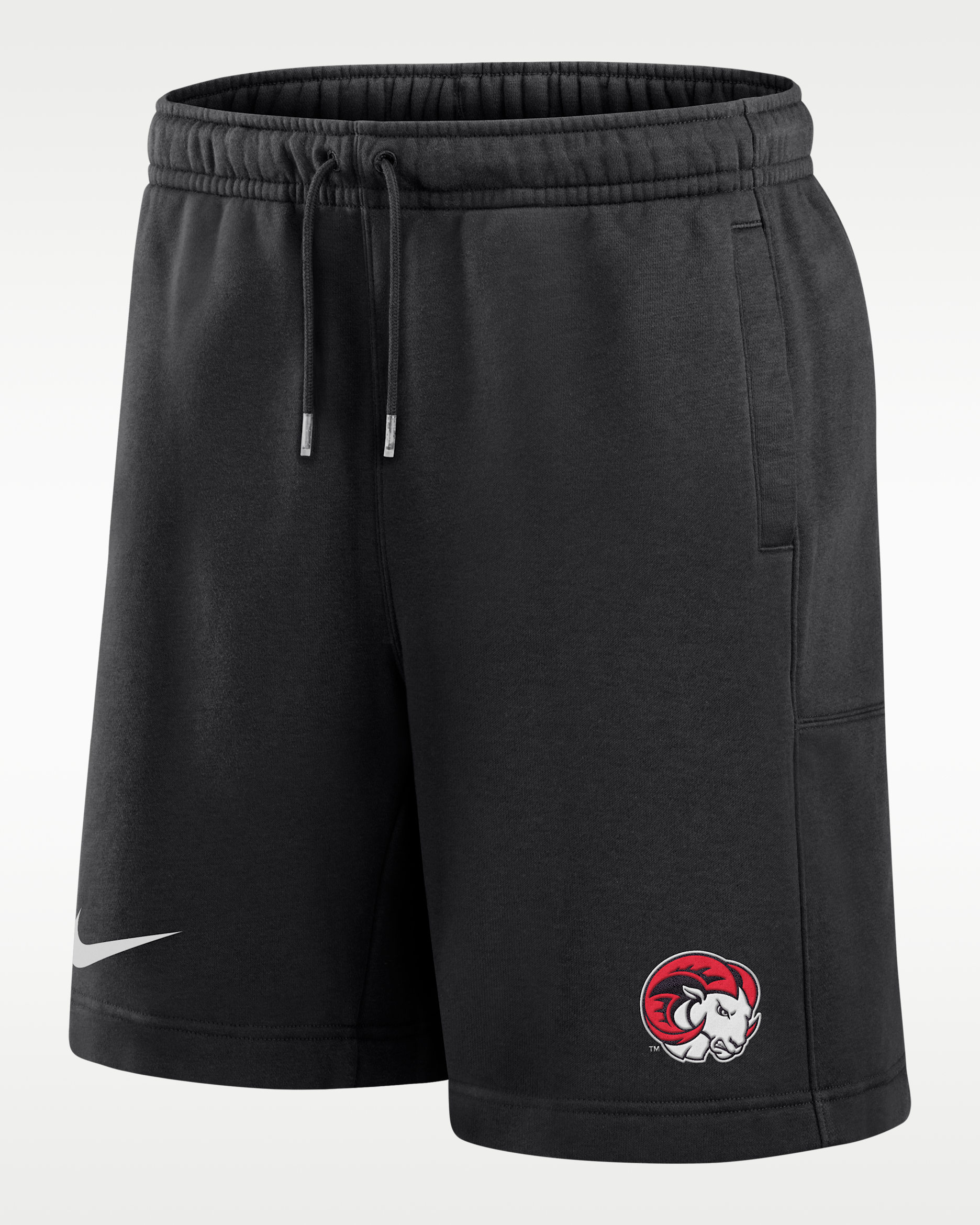 Nike College Club (Winston-Salem State Rams) Men's Fleece Shorts - Black