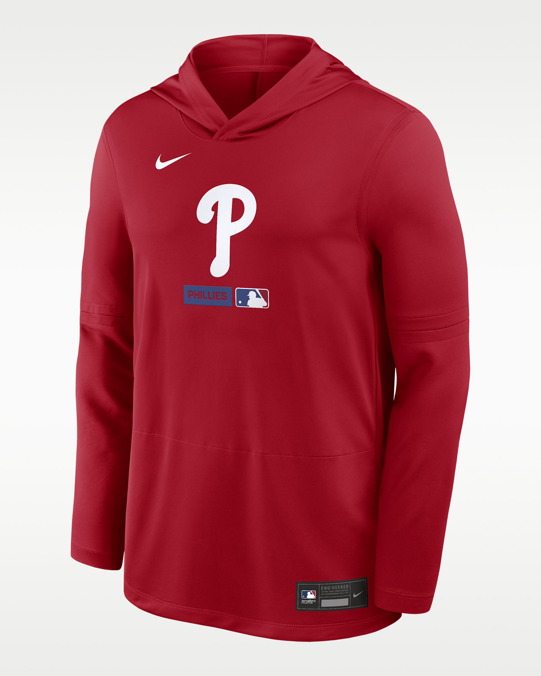 Philadelphia Phillies Authentic Collection Men's Nike Dri-FIT MLB Long-Sleeve Hooded Top - Sport Red