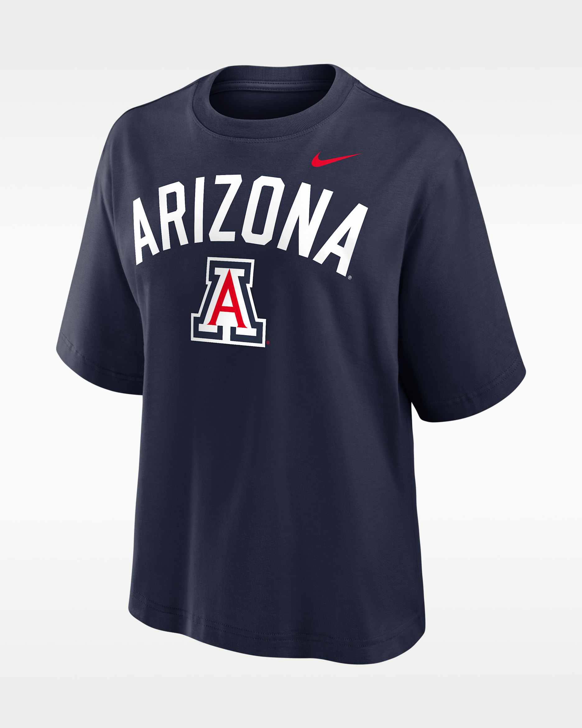 Arizona Arch Over Logo Boxy Women's Nike College T-Shirt - Navy