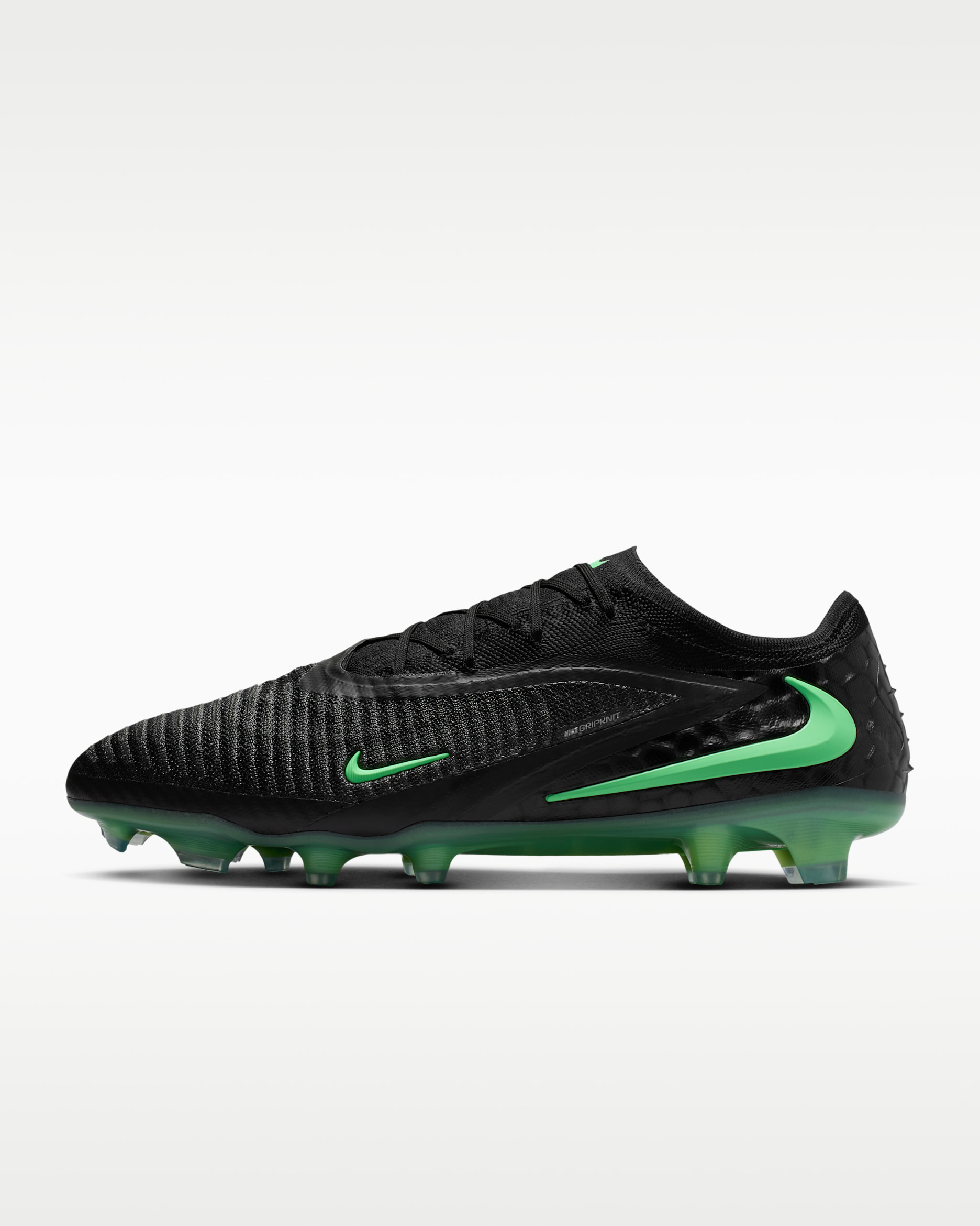 Nike Phantom 6 Low Elite Firm-Ground Soccer Cleats - Black/Black/Illusion Green
