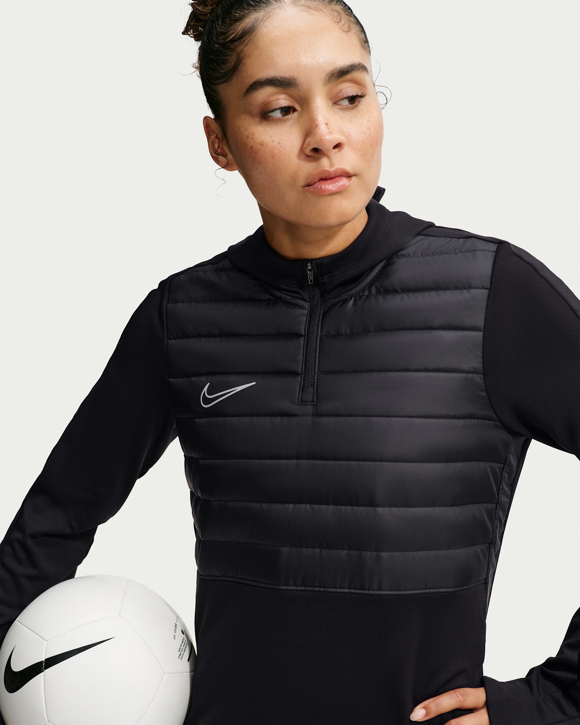 Nike Academy Winter Warrior Therma-FIT Drill-Fußballoberteil (Damen) - Schwarz