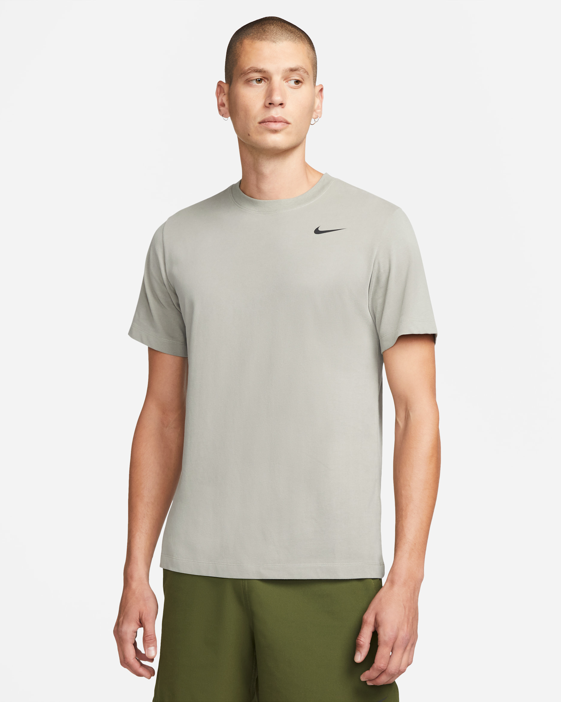 Nike Dri-FIT Erkek Fitness Tişörtü - Light Army/Siyah