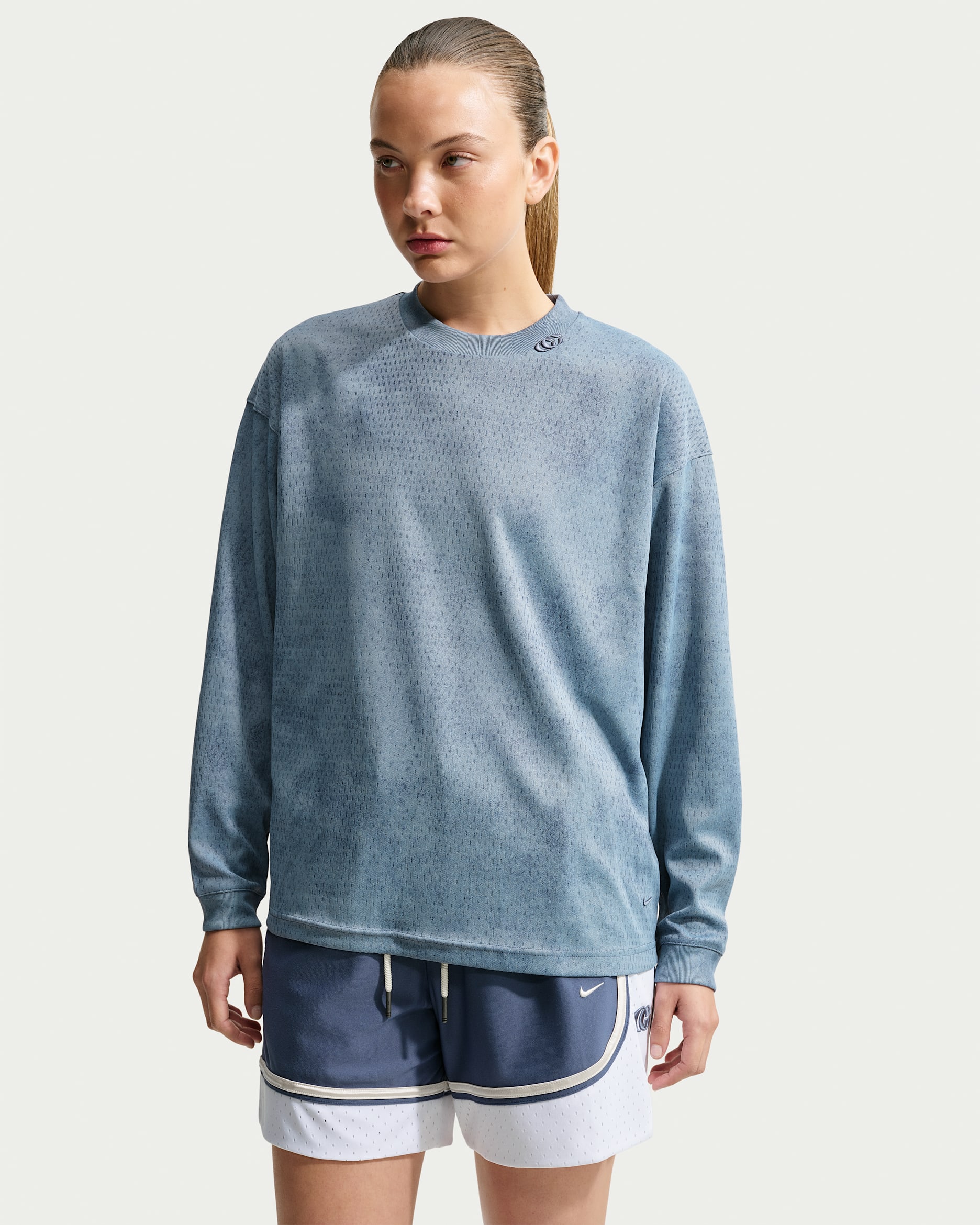 Caitlin Standard Issue Women's Dri-FIT Long-Sleeve Basketball Top - Diffused Blue/Diffused Blue