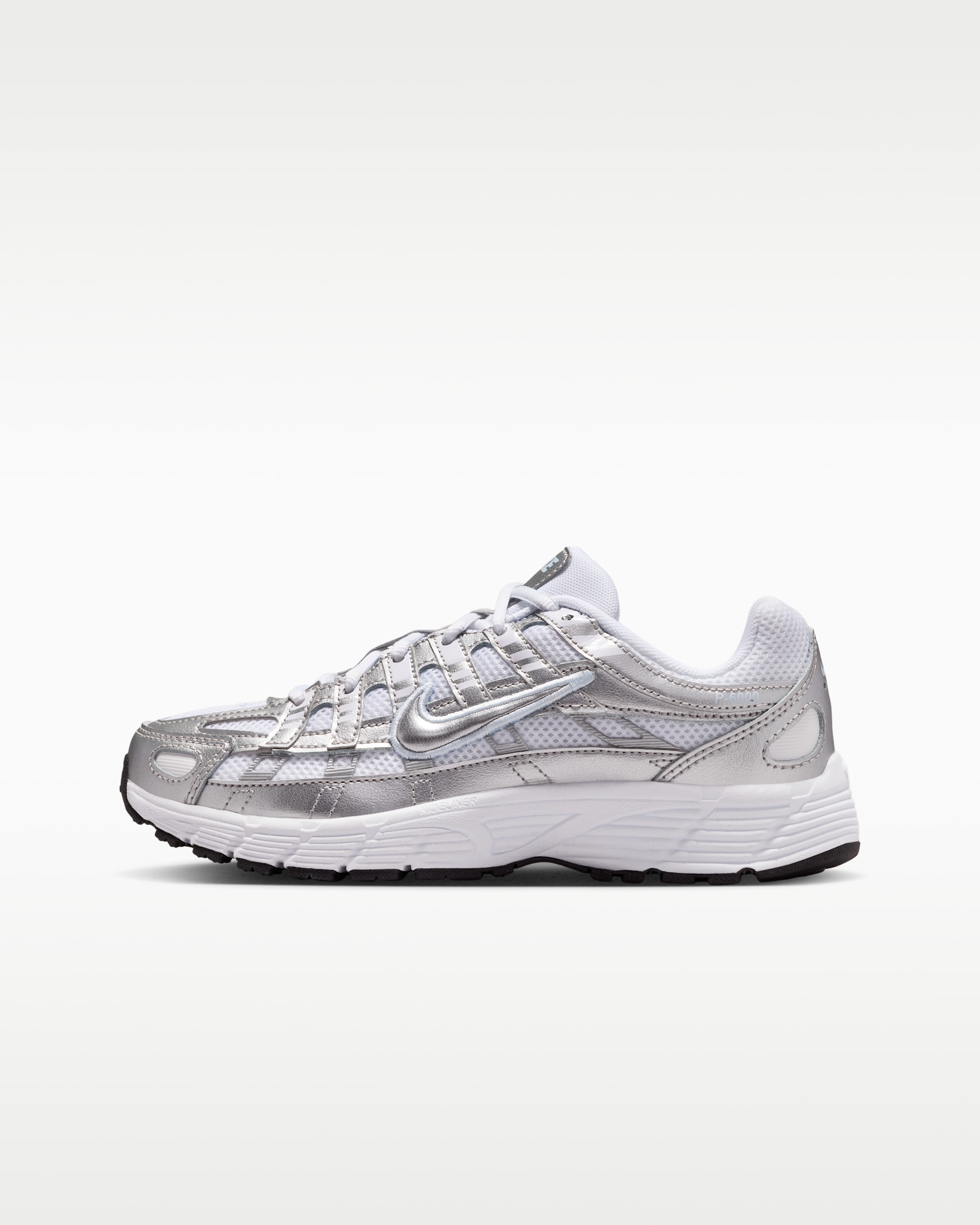 Nike P-6000 Older Kids' Shoes - White/Blue Tint/Black/Metallic Silver