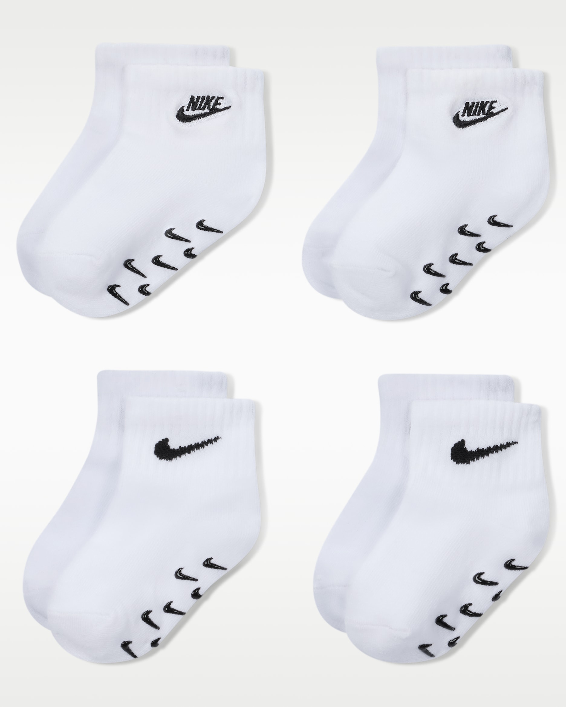 Nike Baby Logo Gripper Socks (4 Pairs) - White