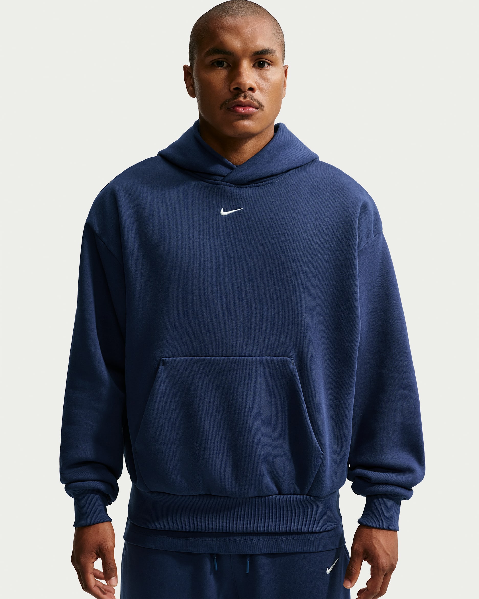 Nike Solo Fleece herenhoodie - Midnight Navy/Sail