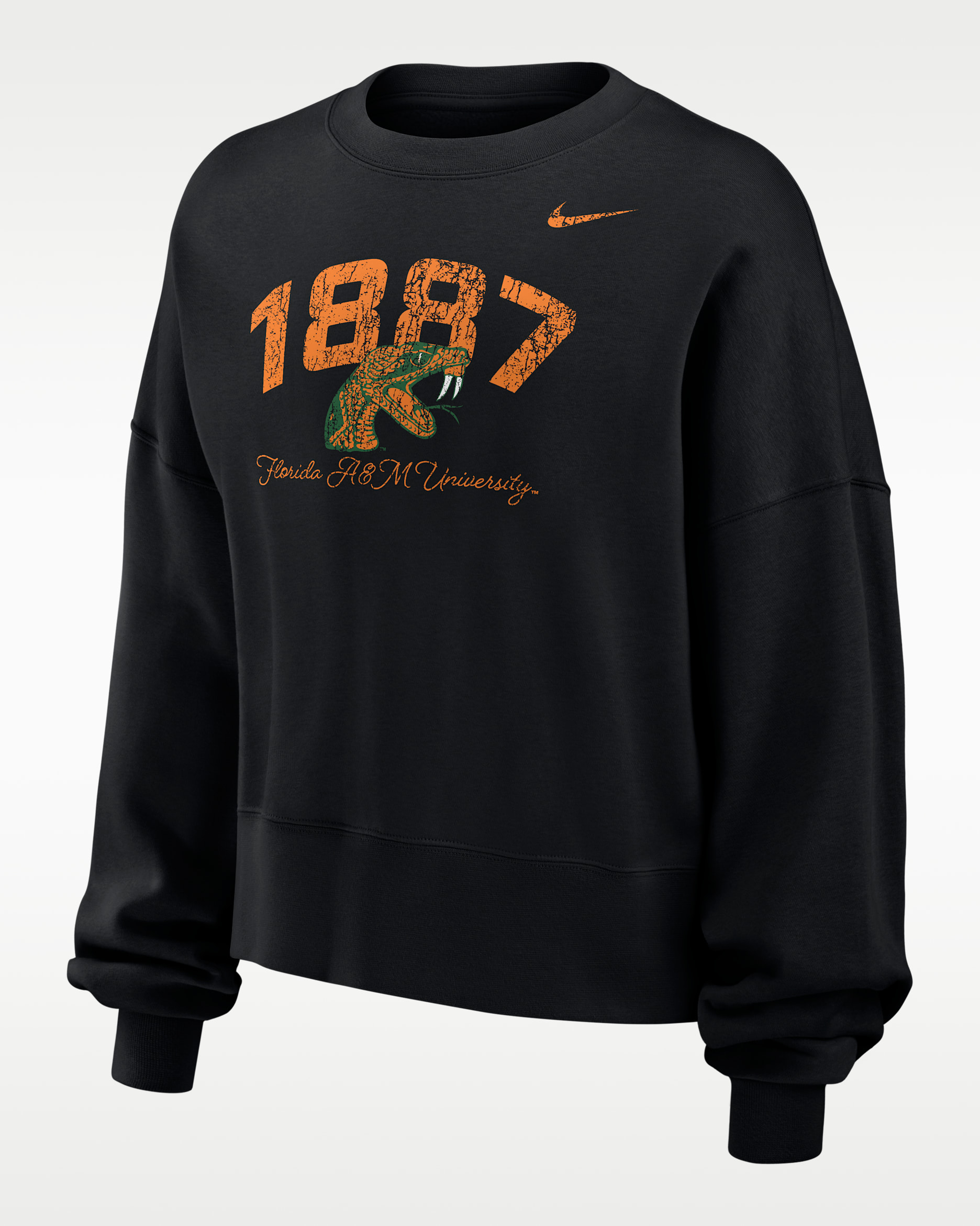 Nike College (Florida A&M University) Women's Phoenix Fleece Crew-Neck Sweatshirt - Black