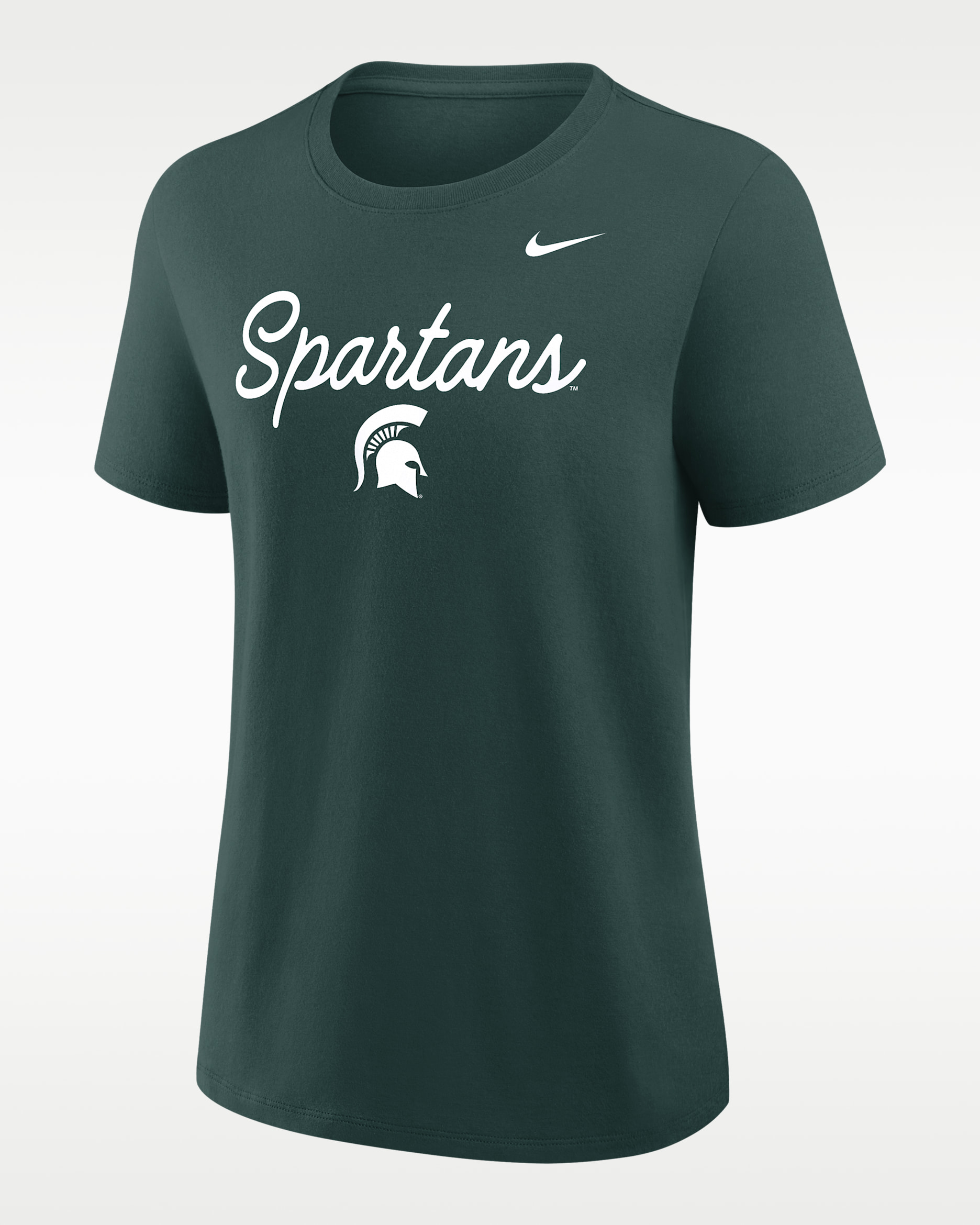Michigan State Script Mantra Logo Women's Nike College T-Shirt - Green