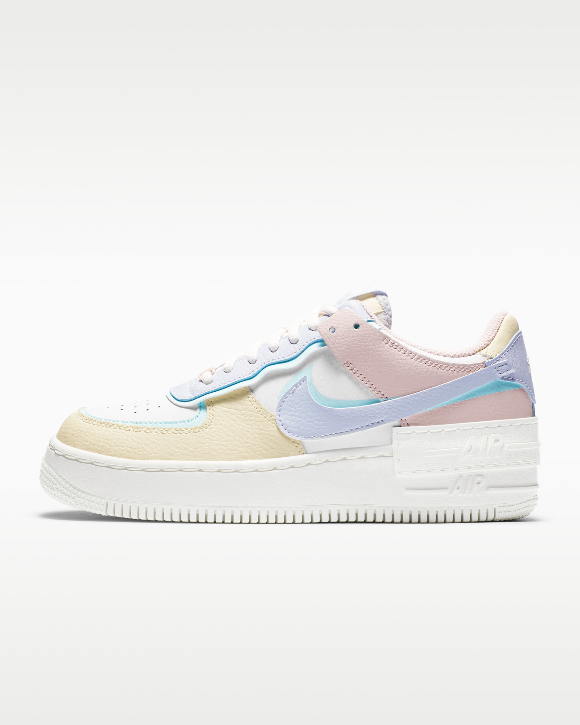 Tenis para mujer Nike Air Force 1 Shadow - Blanco cumbre/Azul glacial/Fósil/Fantasma