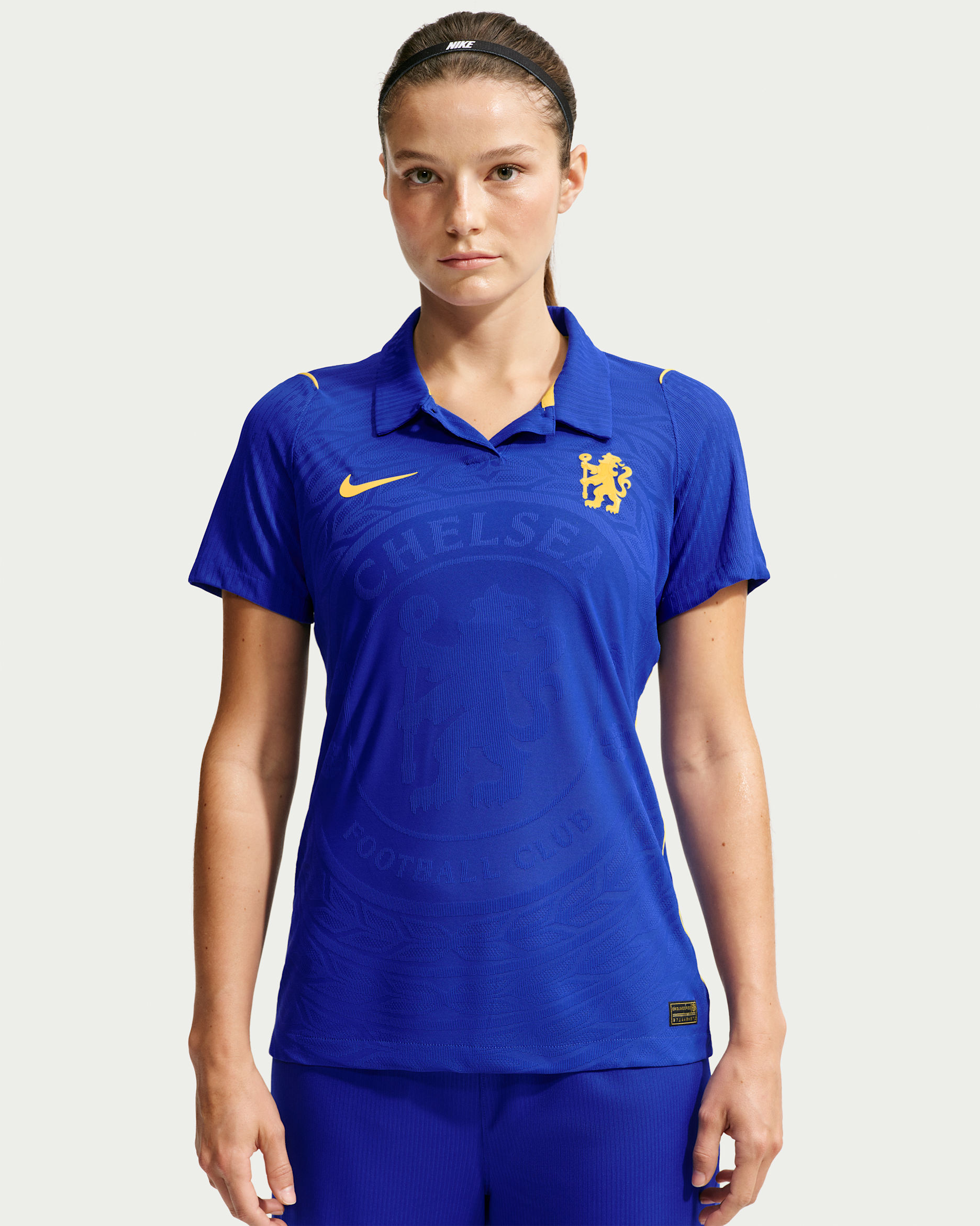 Chelsea F.C. 2026/27 Match Home Women's Nike Aero-FIT Football Authentic Shirt - Bright Blue/Midwest Gold/Midwest Gold