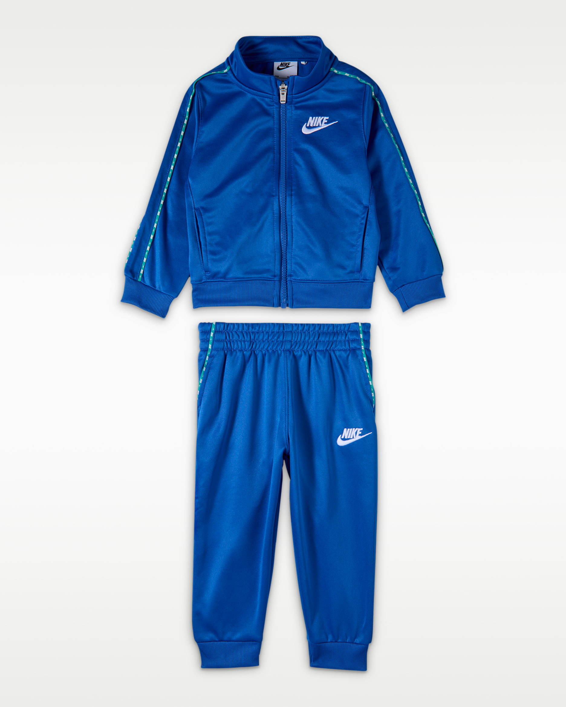 Conjunto de 2 piezas Dri-FIT con ribetes y cierre completo Propus Lifestyle para bebé (12 a 24 meses) Nike - Royal juego