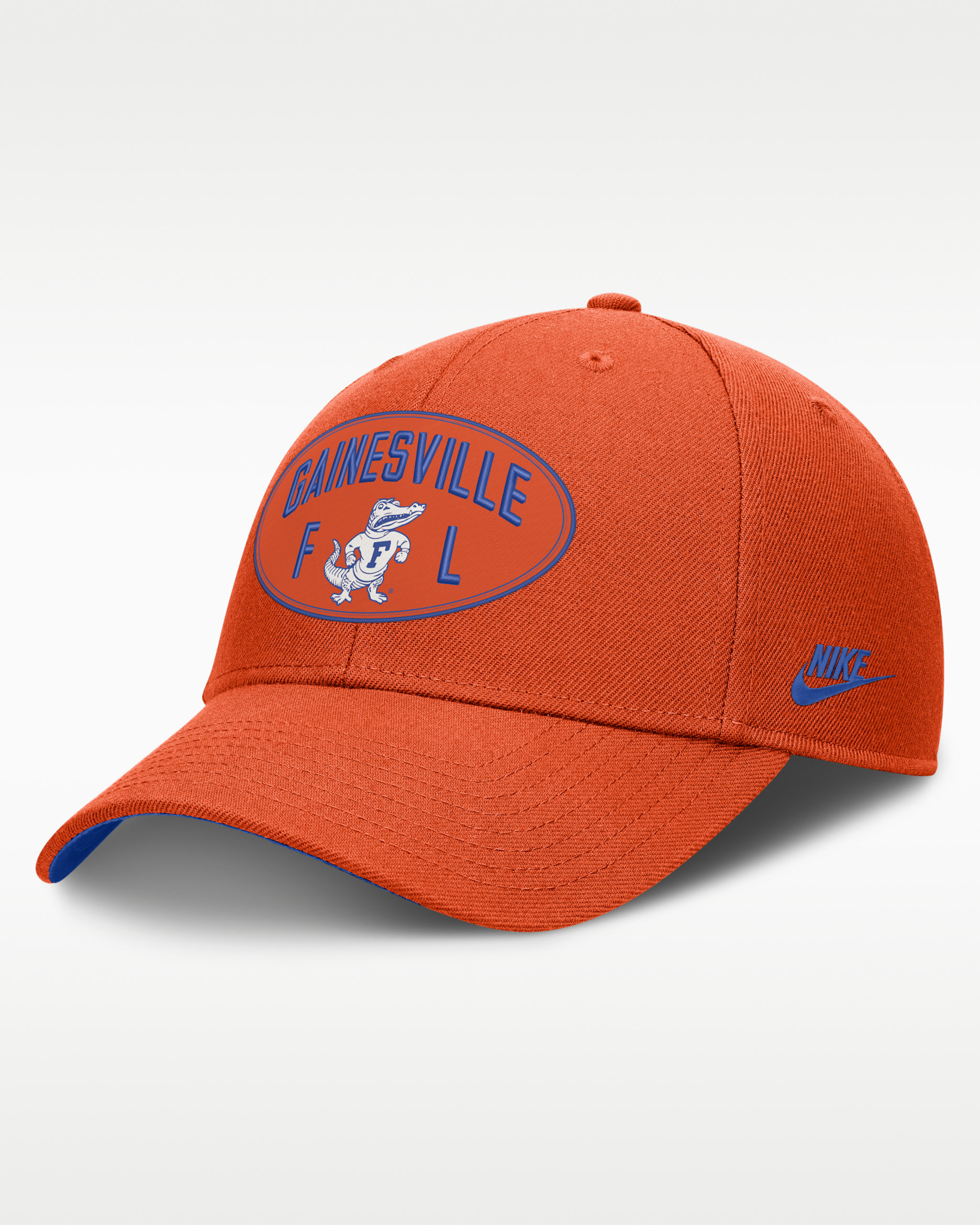 Florida Legacy Letter & Location Rise Men's Nike Dri-FIT College A-Frame Adjustable Hat - Orange/Royal