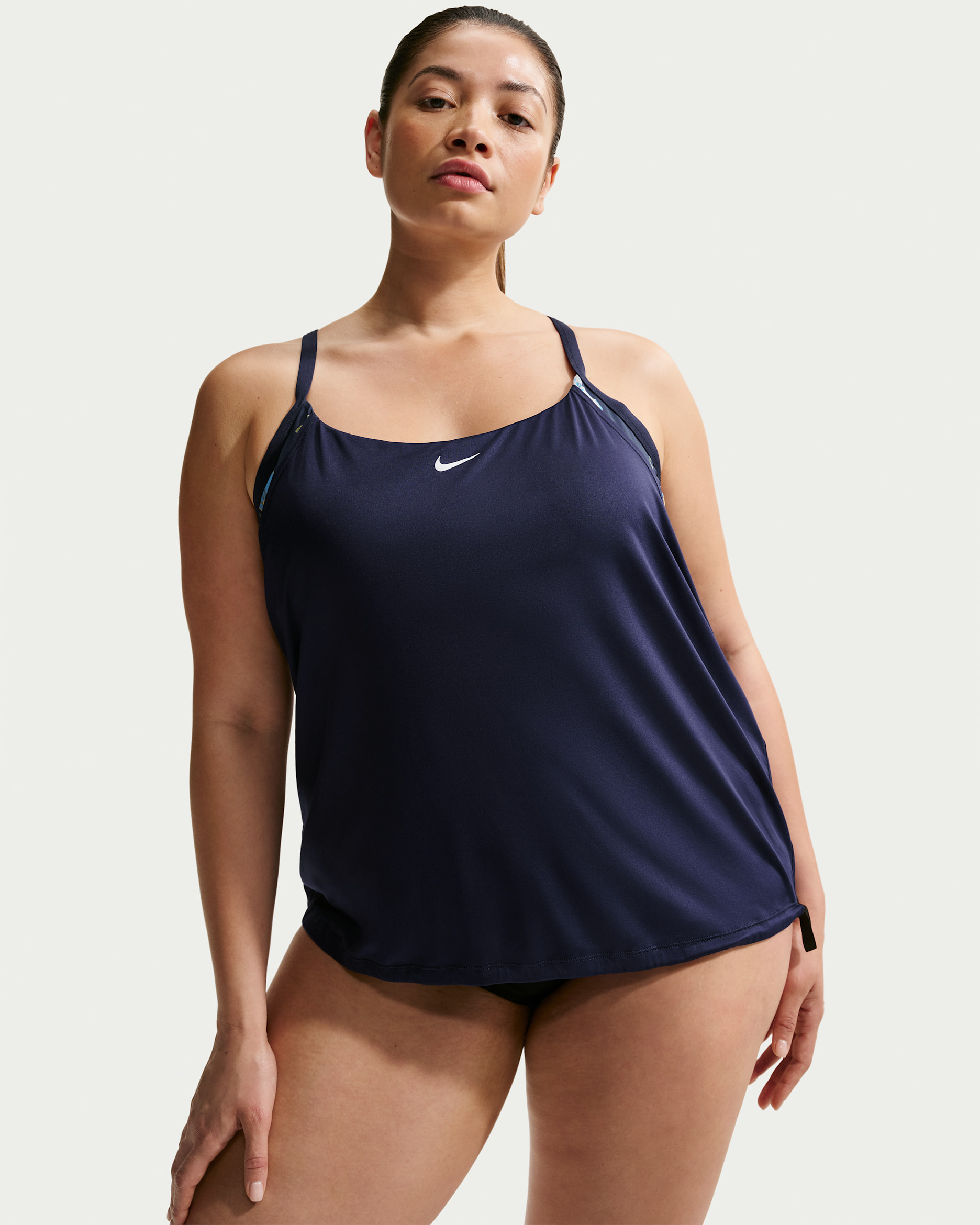 Tankini en capas para mujer (talla grande) Nike Swim - Azul marino medianoche