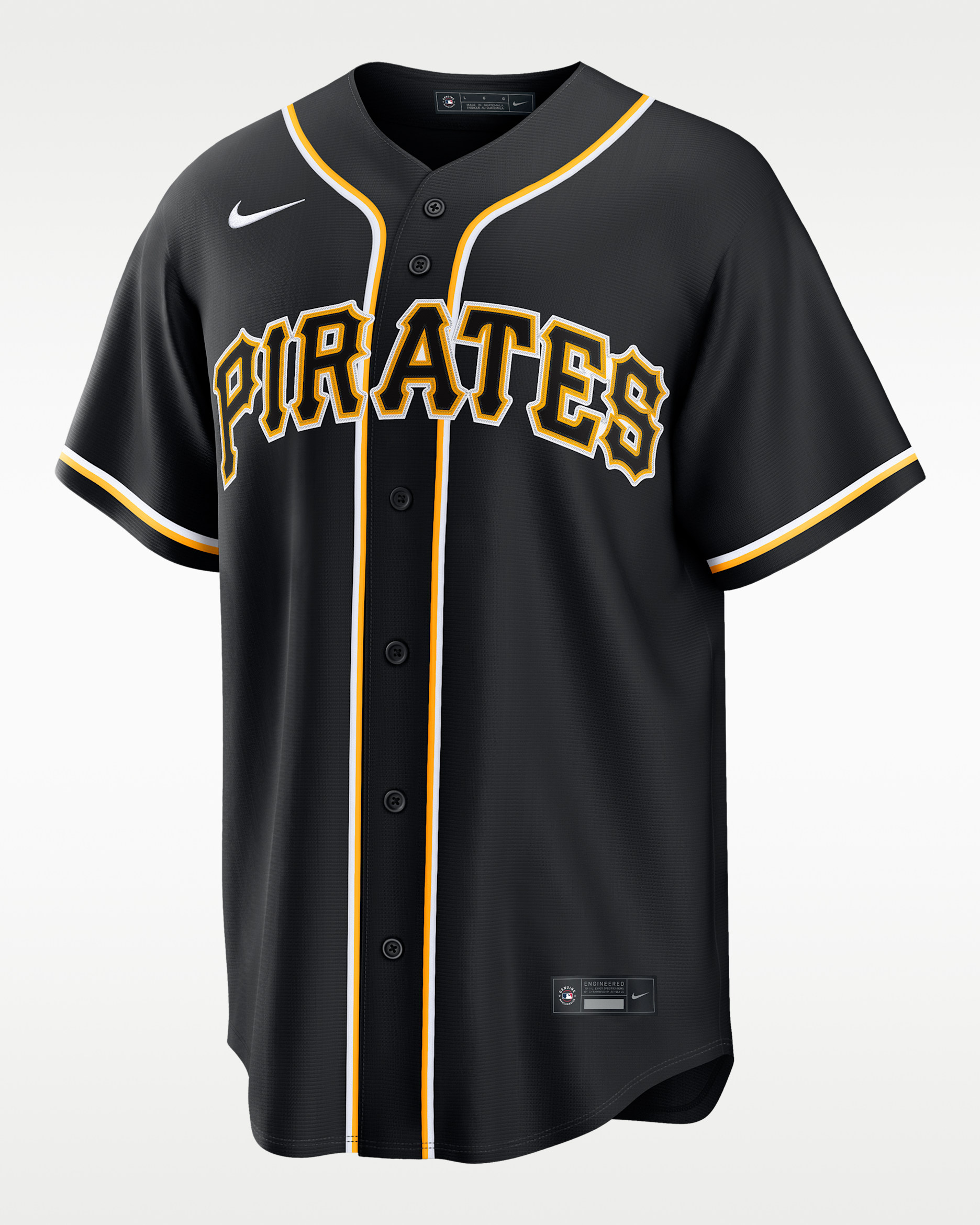 Pittsburgh Pirates Men's Nike MLB Replica Fashion Jersey - Black/Yellow