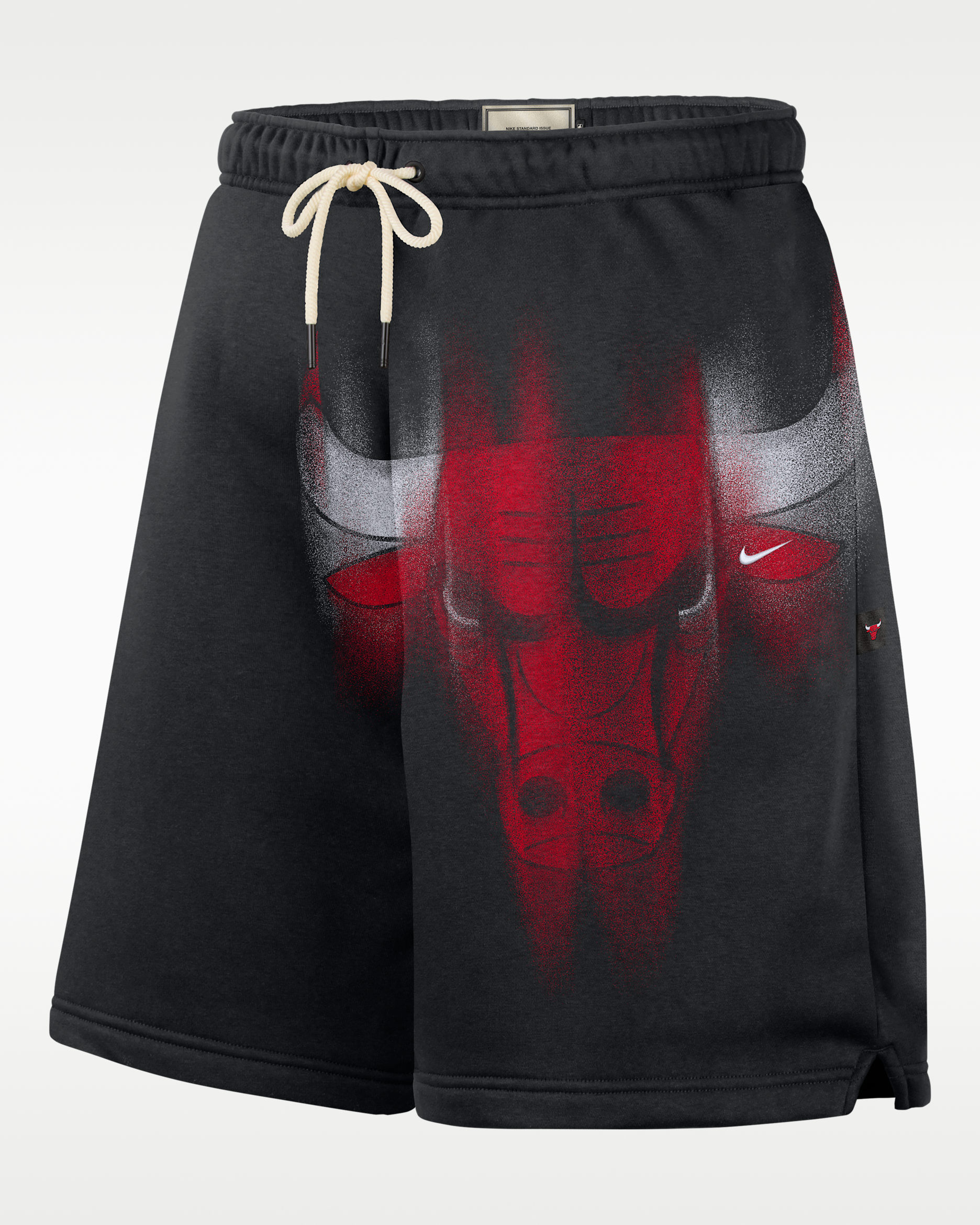 Chicago Bulls Standard Issue Nike Men's Fleece Basketball Shorts - Black/White