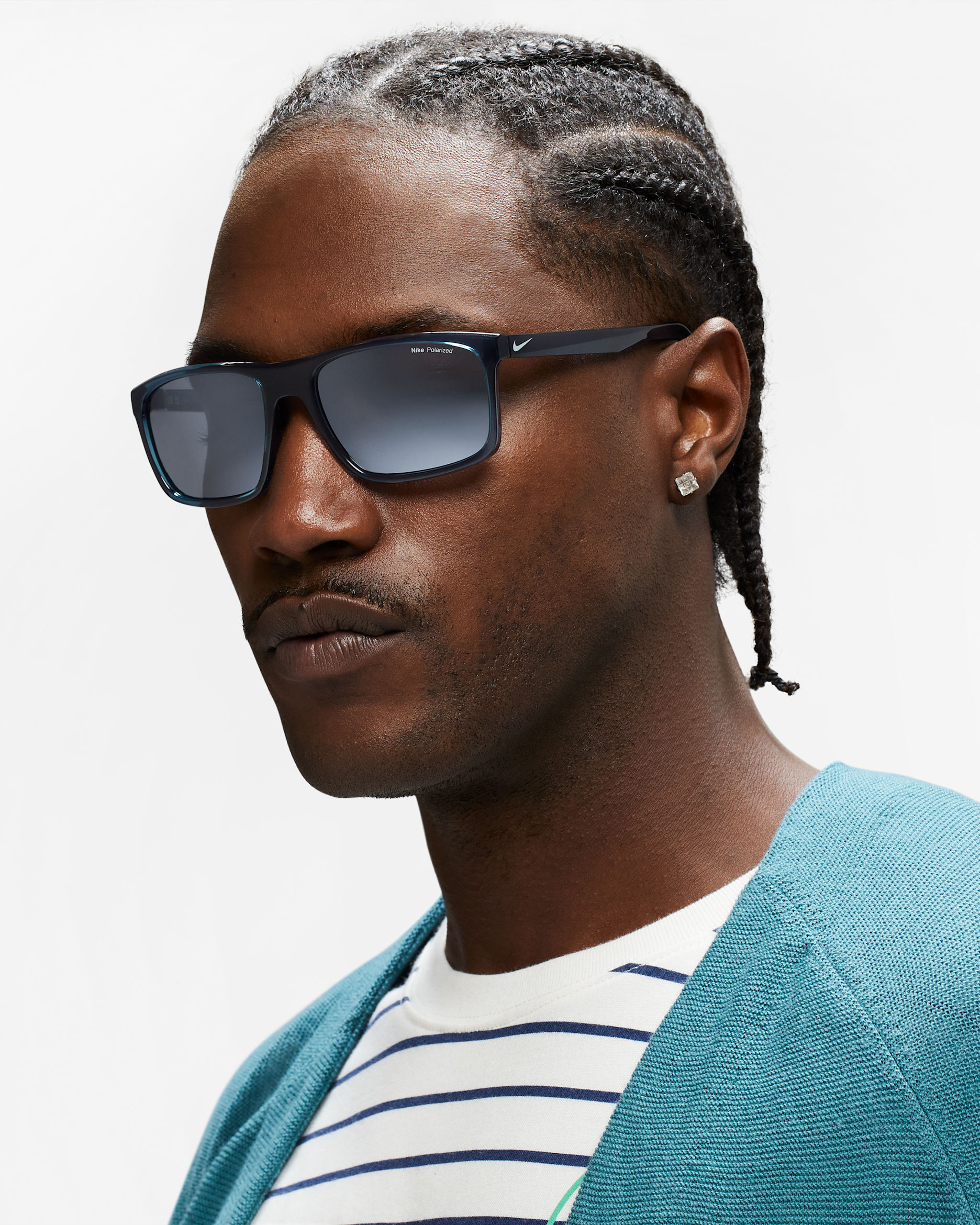 Lentes de sol polarizados grandes Nike Fire - Azul marino místico