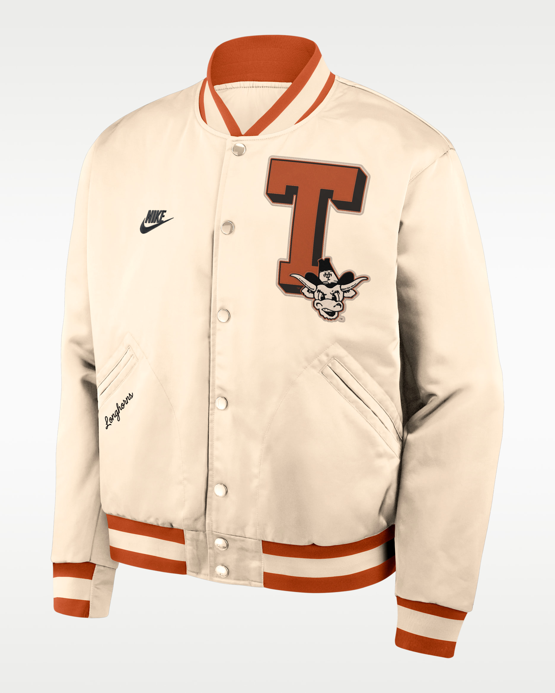 Texas Legacy Men's Nike College Full-Snap Bomber Jacket - Tan/Beige