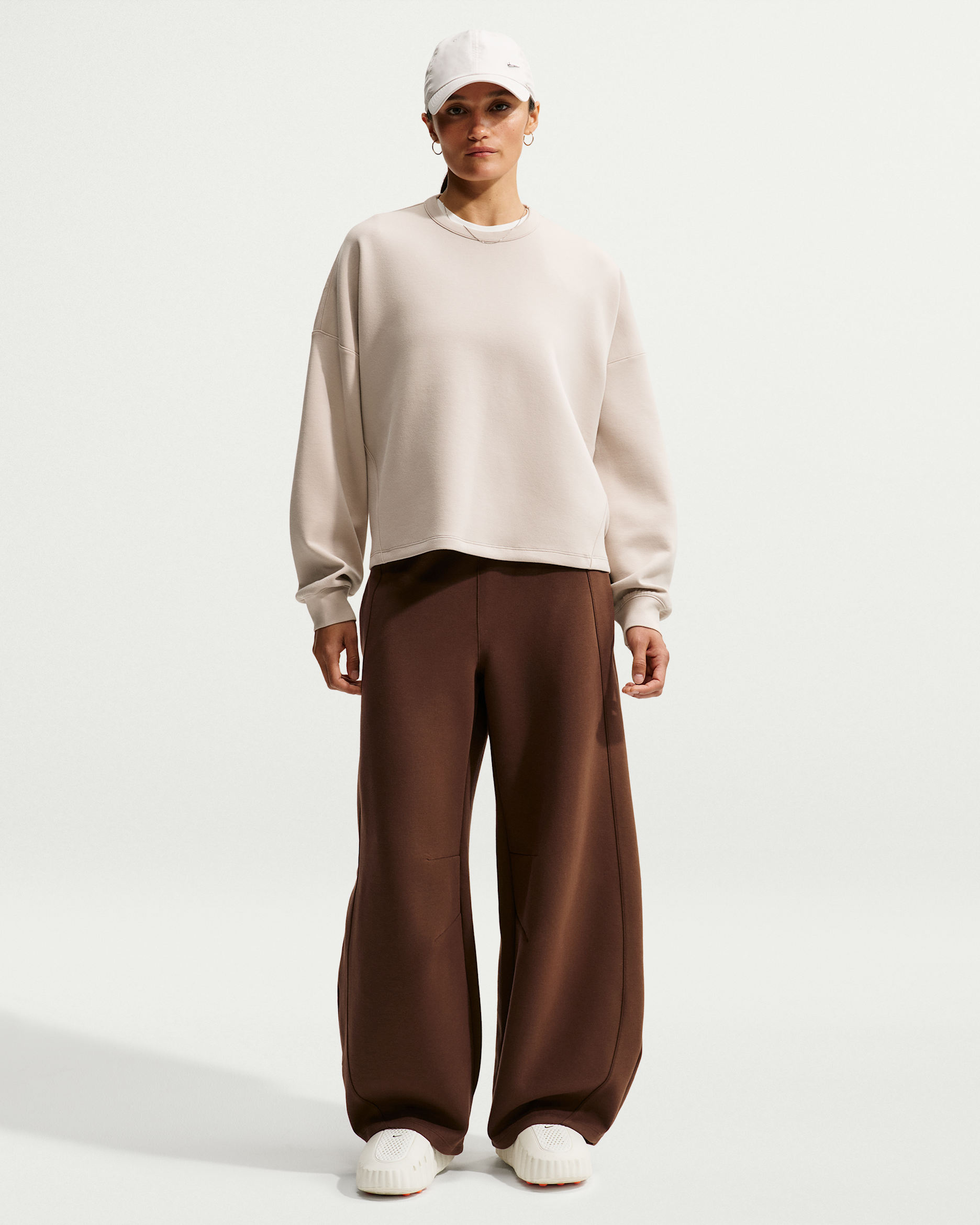 Nike 24.7 ImpossiblySoft Women's High-Waisted Wide-Leg Pants - Cacao Wow/Black/Mosswood Brown