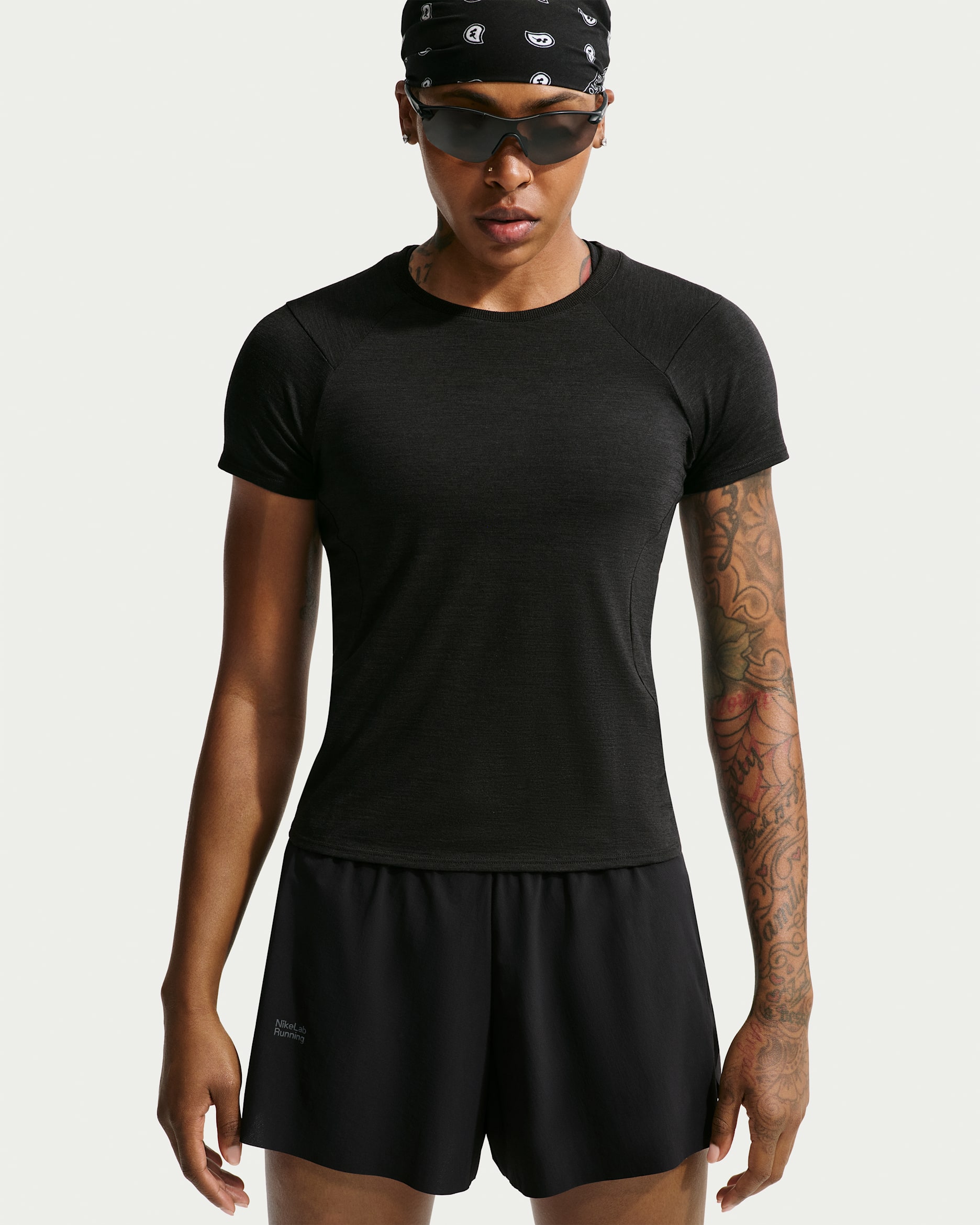 NikeLab | Running Women's Wool-Blend Short-Sleeve Top - Black/Black/Black