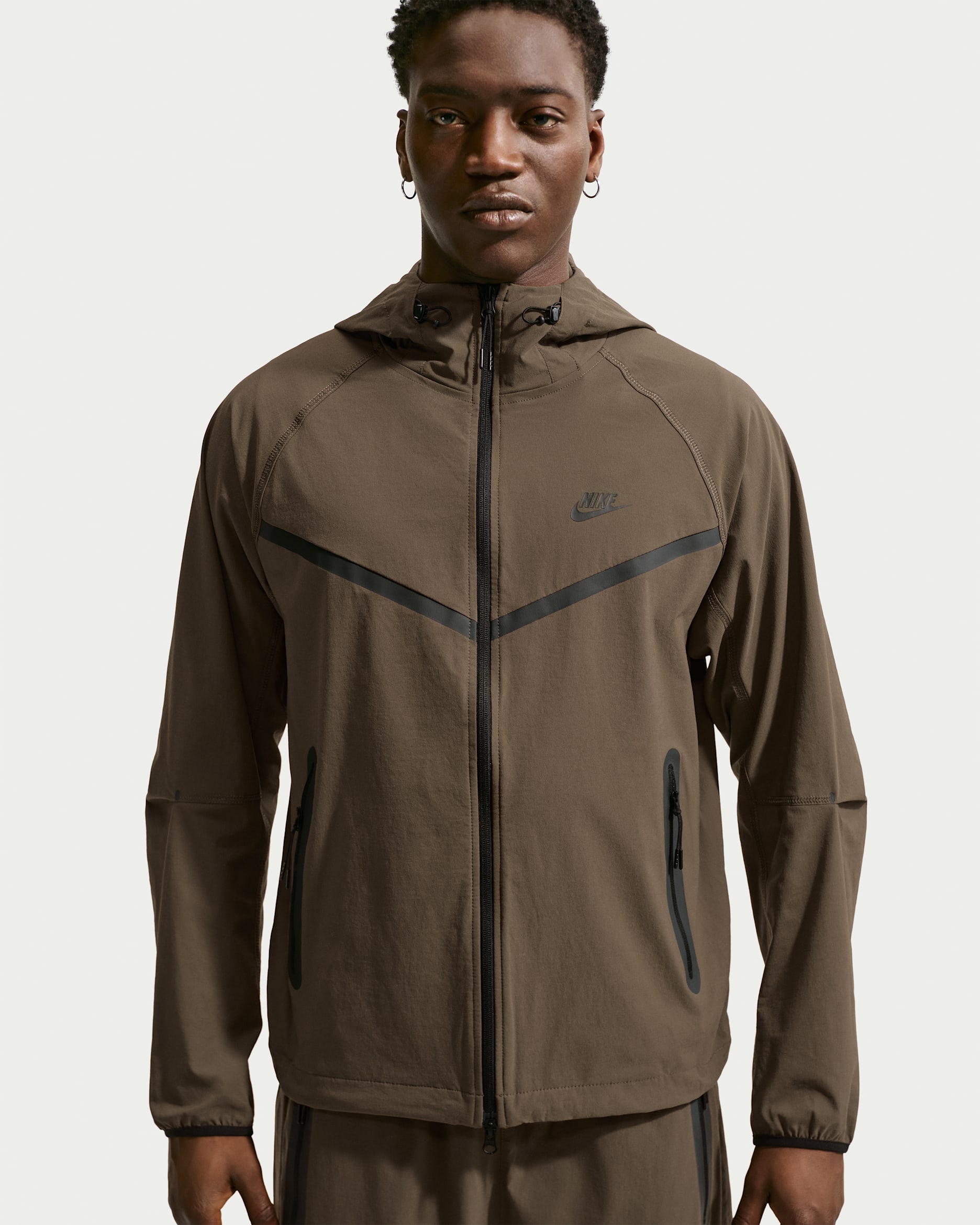 Nike Tech Men's Dri-FIT Woven Full-Zip Windrunner Jacket - Dark Hazel/Dark Hazel/Black