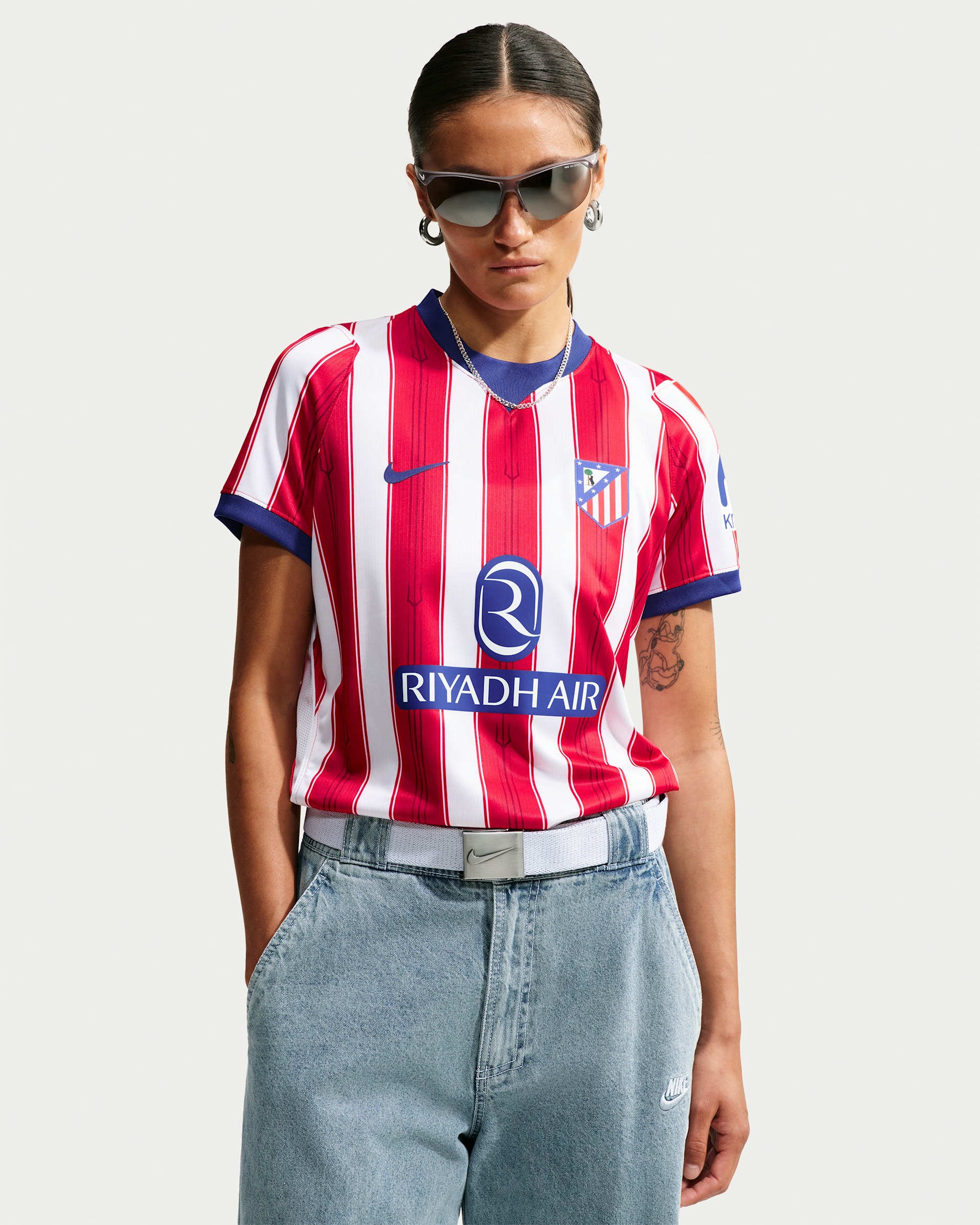 Atlético Madrid 2026/27 Stadium Home Women's Nike Dri-FIT Football Replica Shirt - White/University Red/Deep Royal Blue/Deep Royal Blue