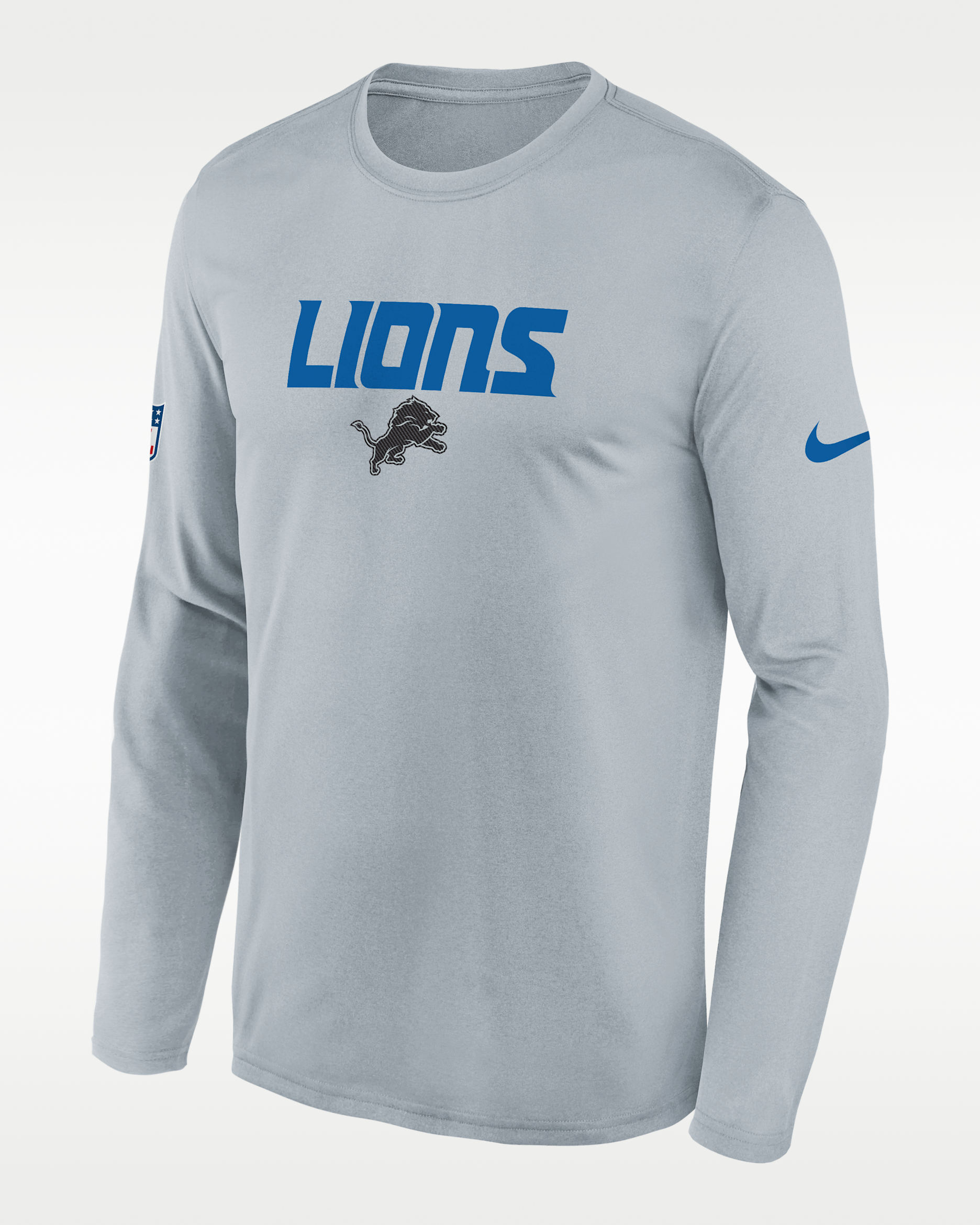 Detroit Lions Rivalries Collection Sideline Legend Big Kids' Nike Dri-FIT NFL Long-Sleeve T-Shirt - White