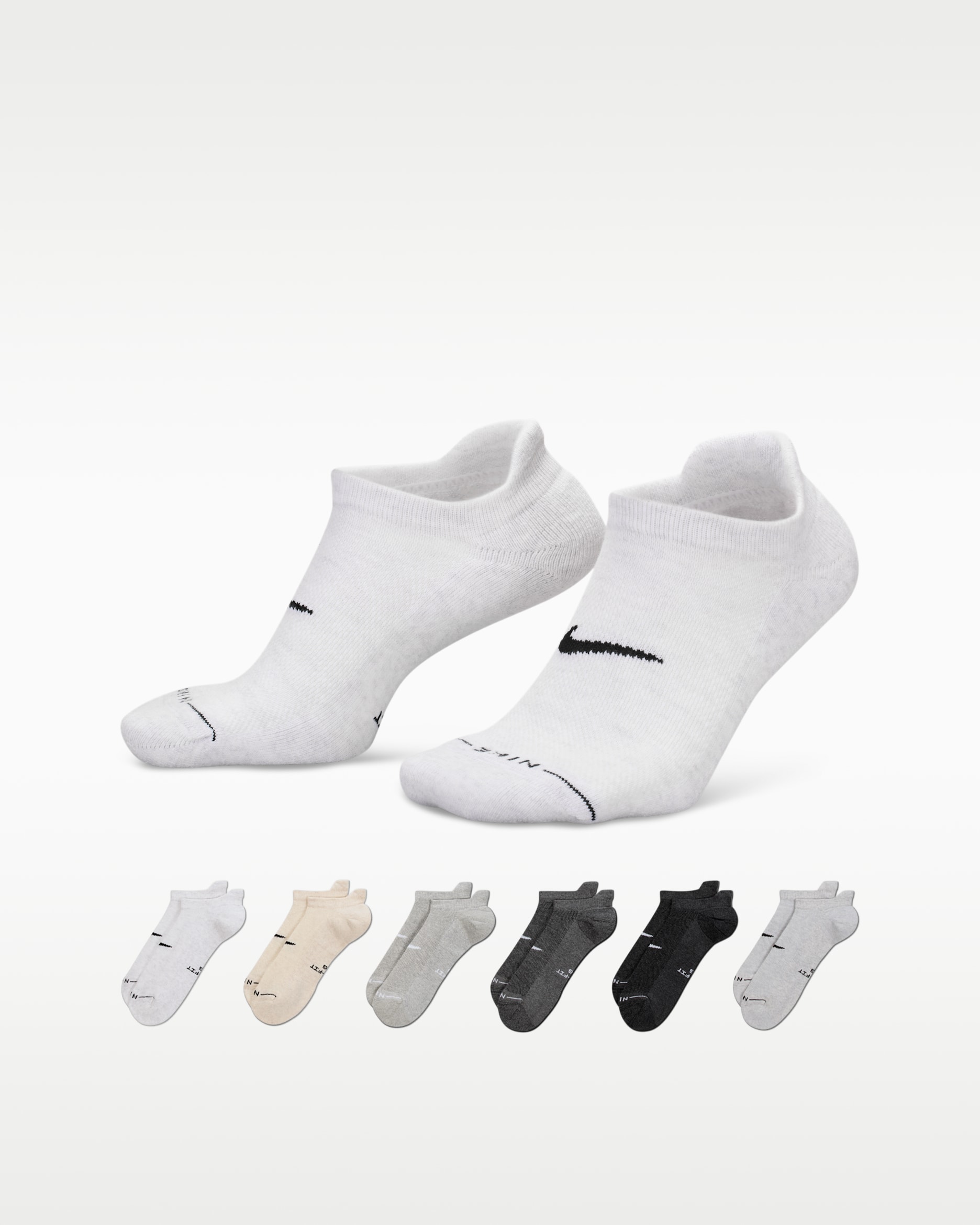 Nike Everyday Elevated No-Show Socks (6 Pairs) - Multi-Color