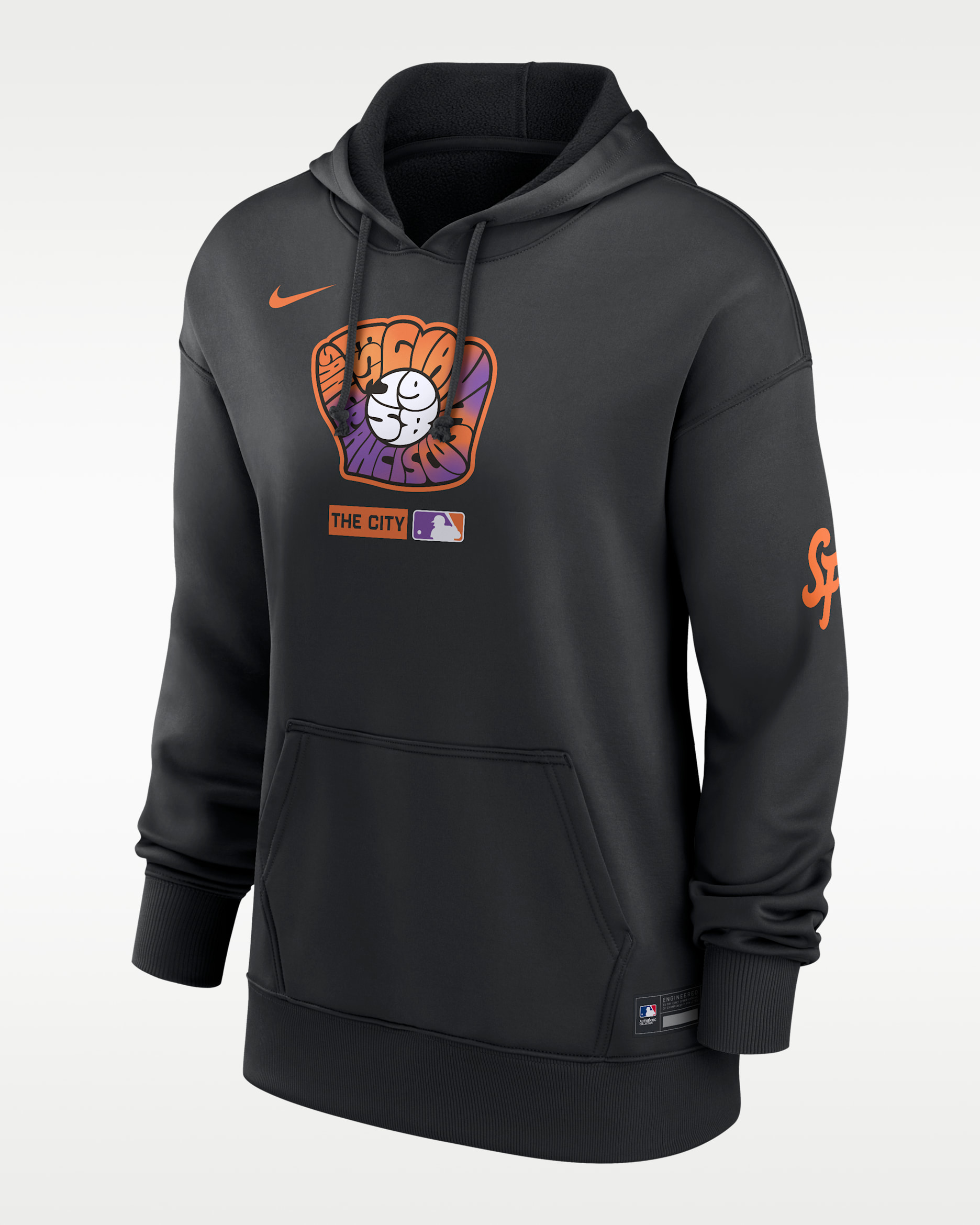 San Francisco Giants Authentic Collection City Connect Women's Nike Therma MLB Pullover Hoodie - Black