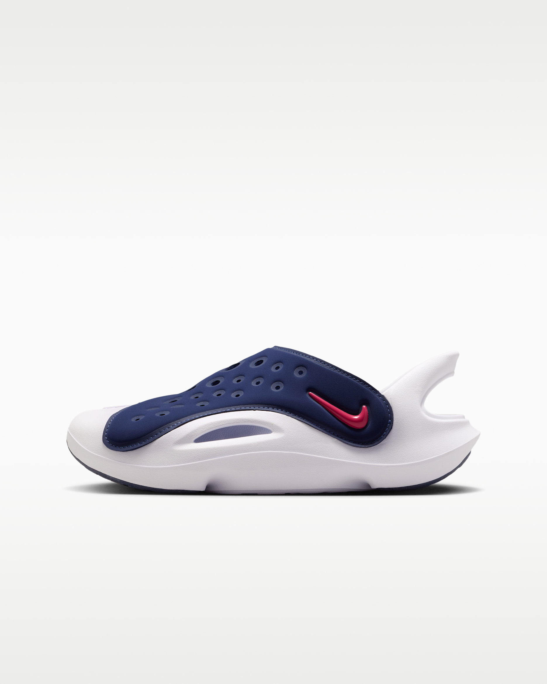 나이키 아쿠아 스우시 주니어 샌들 - 미드나이트 네이비/화이트/러시 핑크